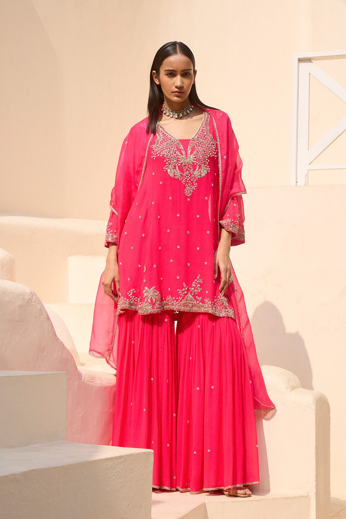 Pink Mirage Sharara Set