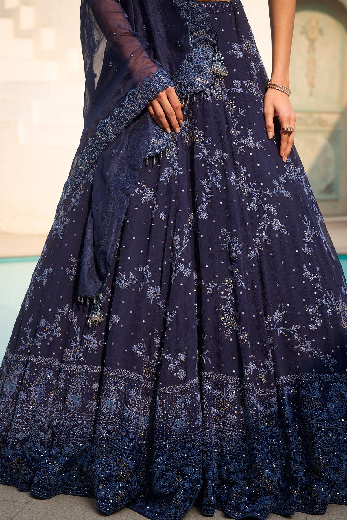 Auria Chikankari Lehenga