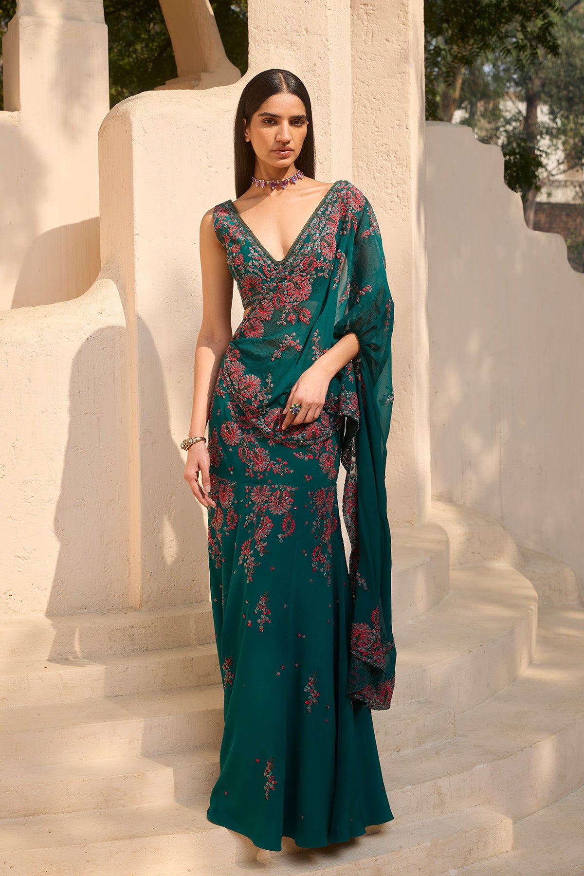 Rosette Grove Drape Saree