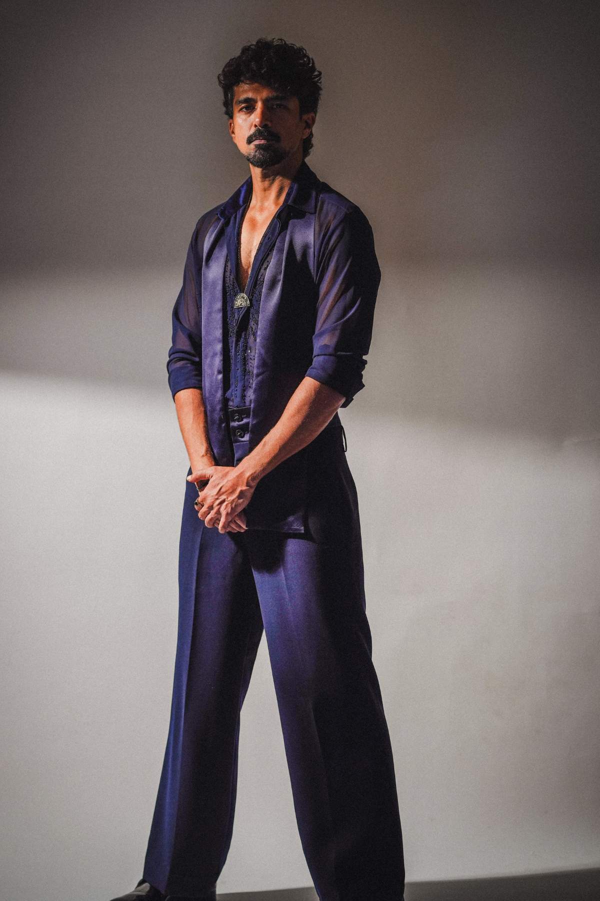 Saqib saleem in Velouris Shirt & Pant Set