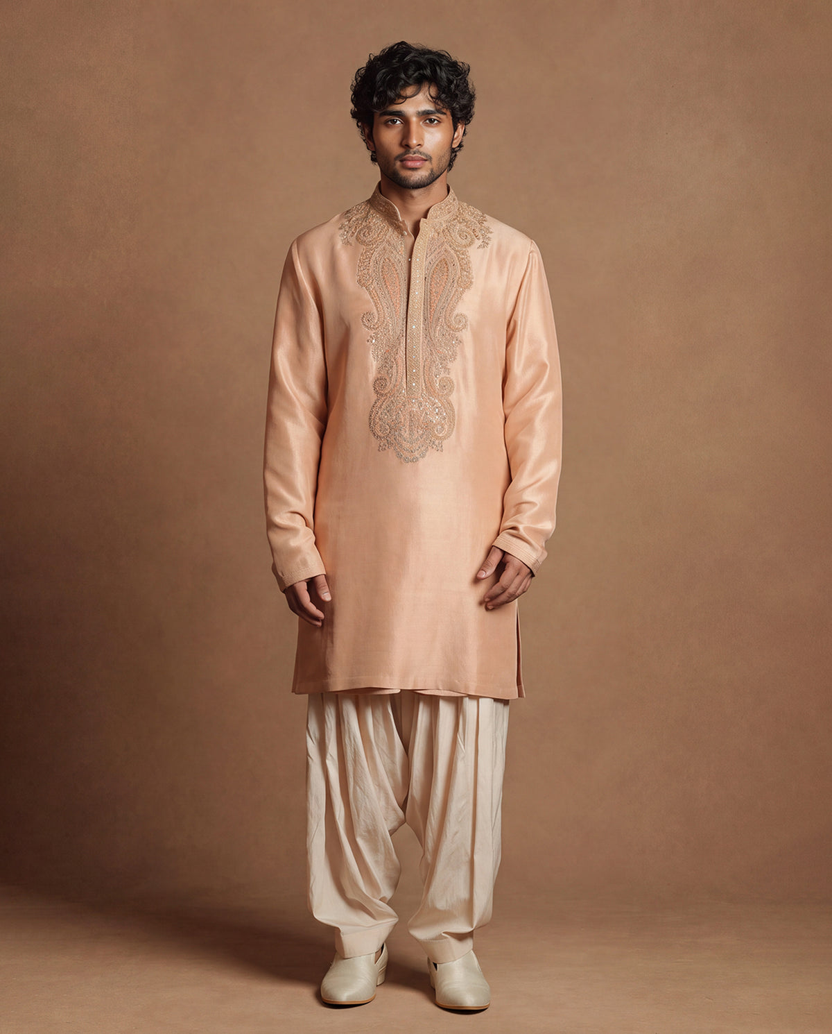 Regal Rose Silk Kurta & Salwar Set