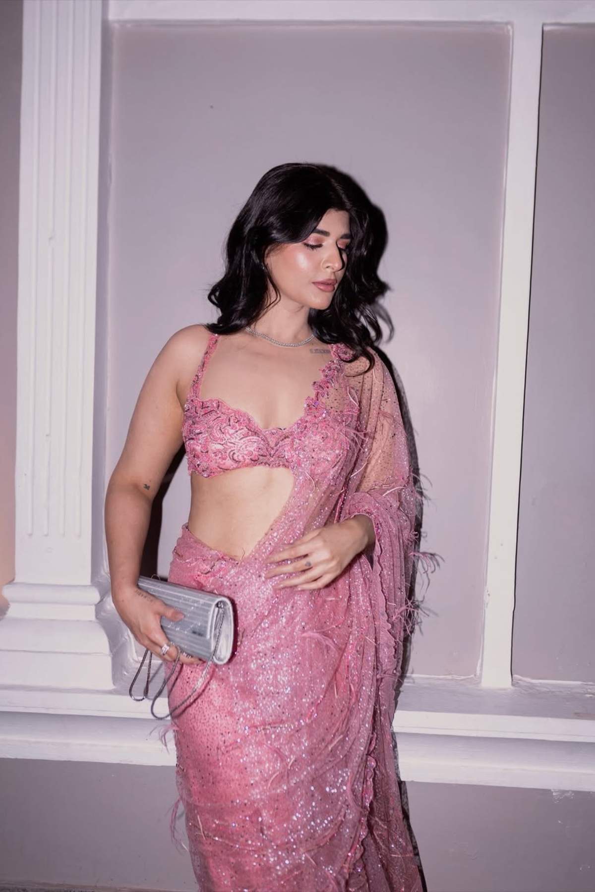 Deeksha Khurana in "Elodie" Shimmer Tulle Sari