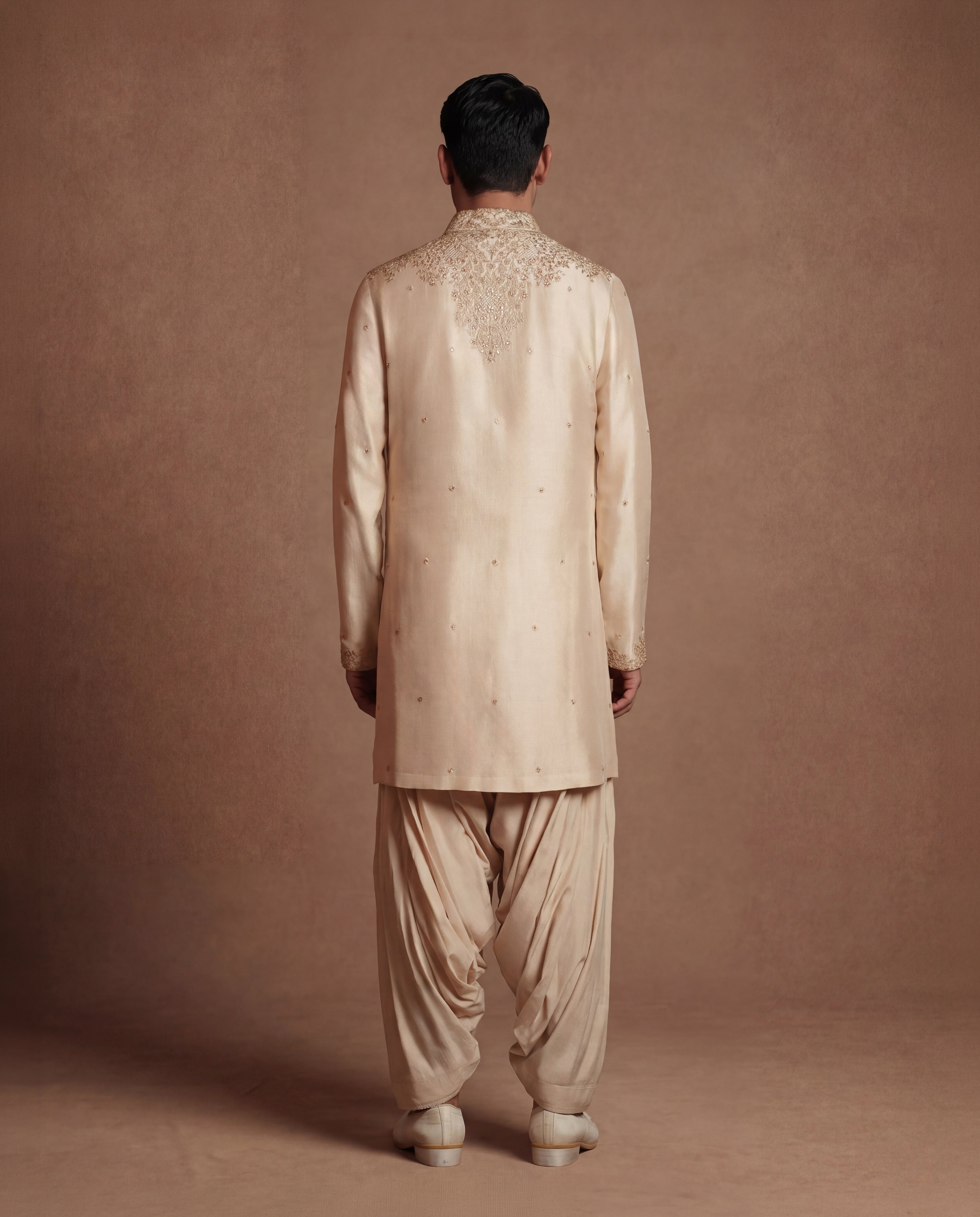 Antique Pearl Silk Kurta & Salwar Set
