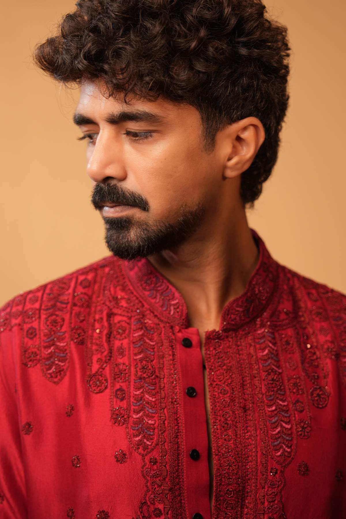 Saquib saleem in Scarlet Rhythm Kurta Set