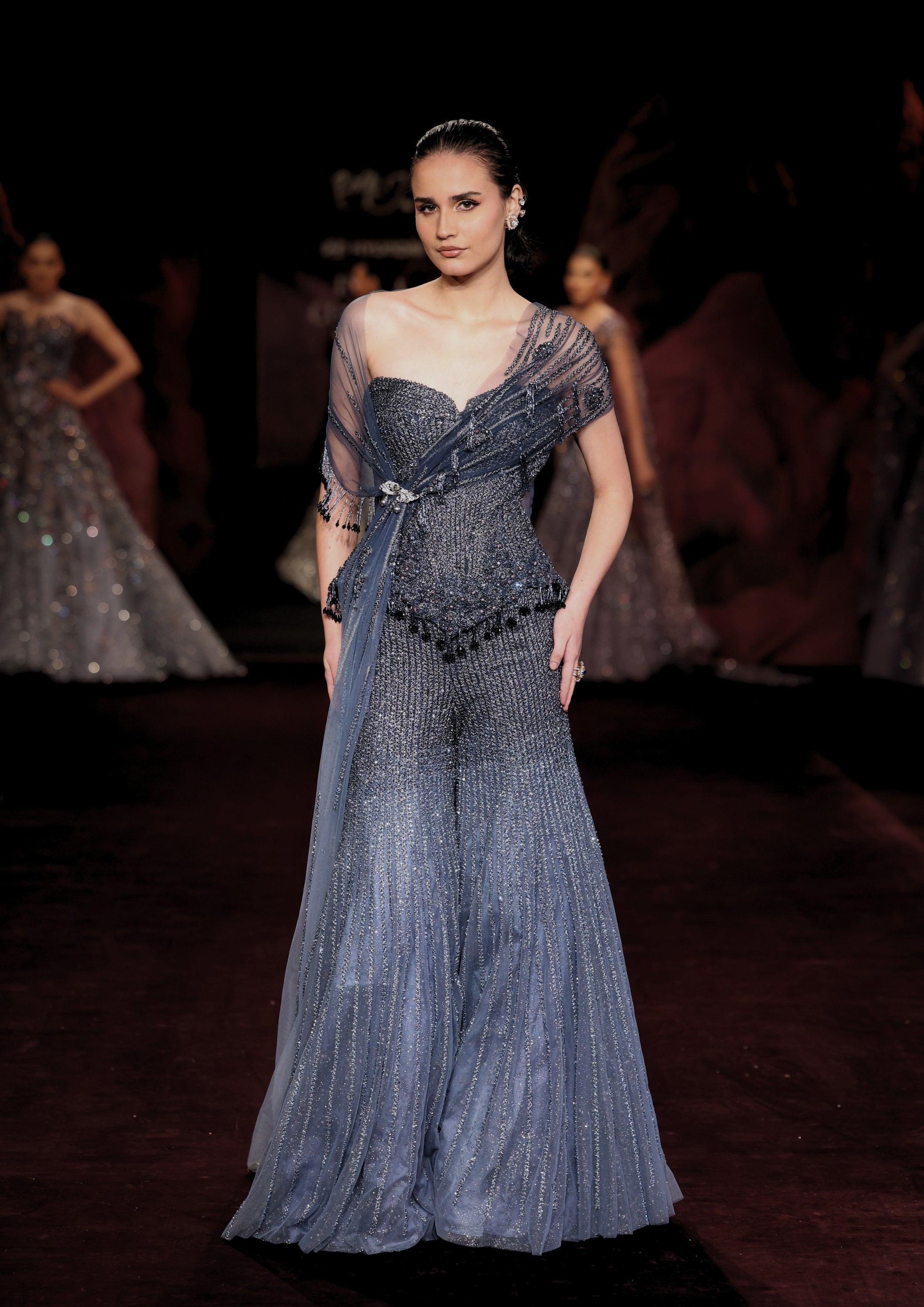 Midnight Bloom Sharara Set