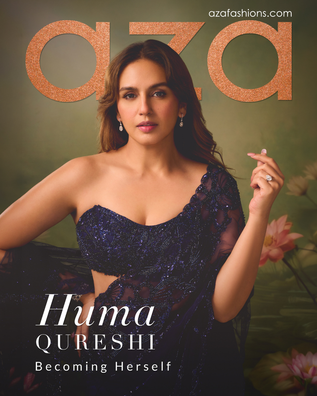 HUMA QURESHI in Twilight Sheer Sculpt Saree