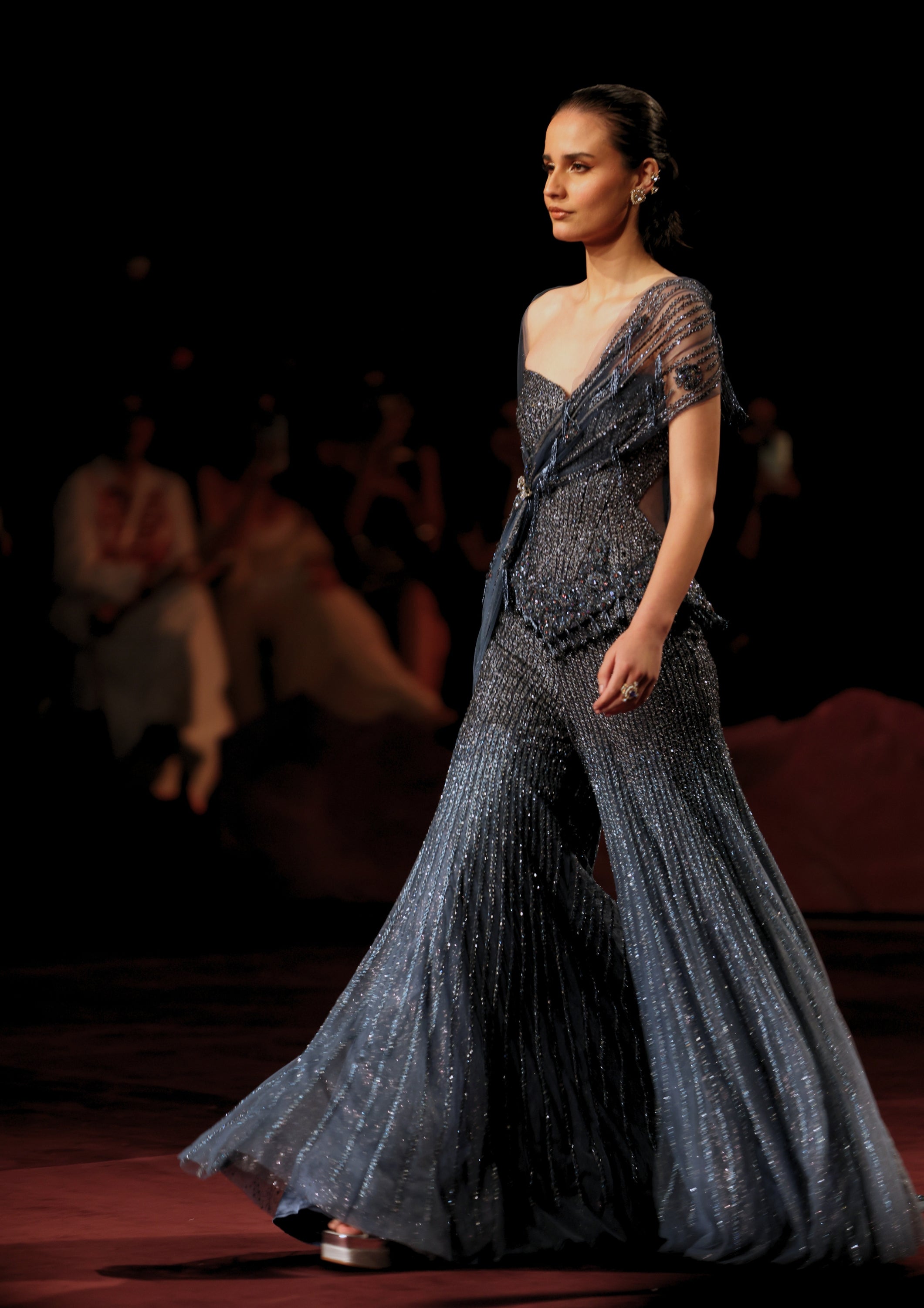 Midnight Bloom Sharara Set