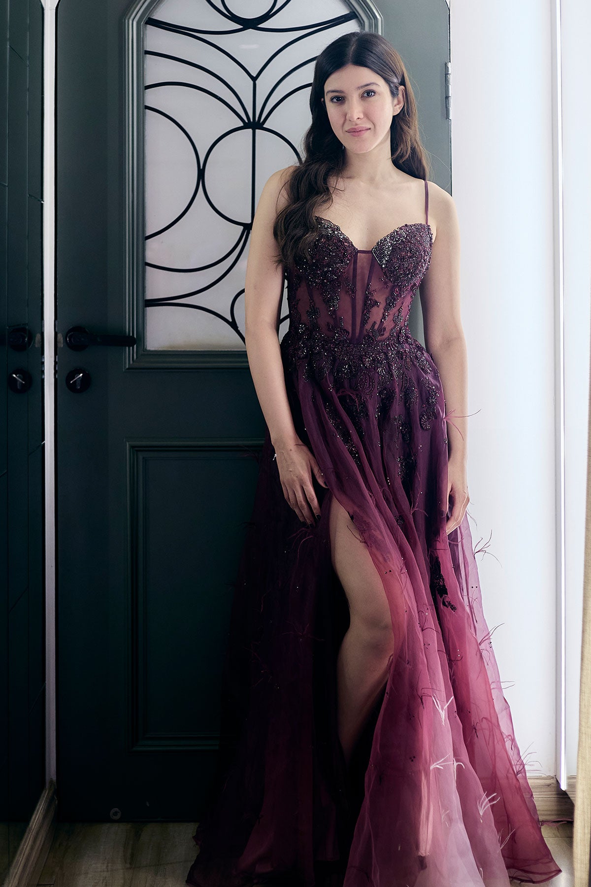 Shanaya Kapoor  In "Amber Glow" Shaded Gown