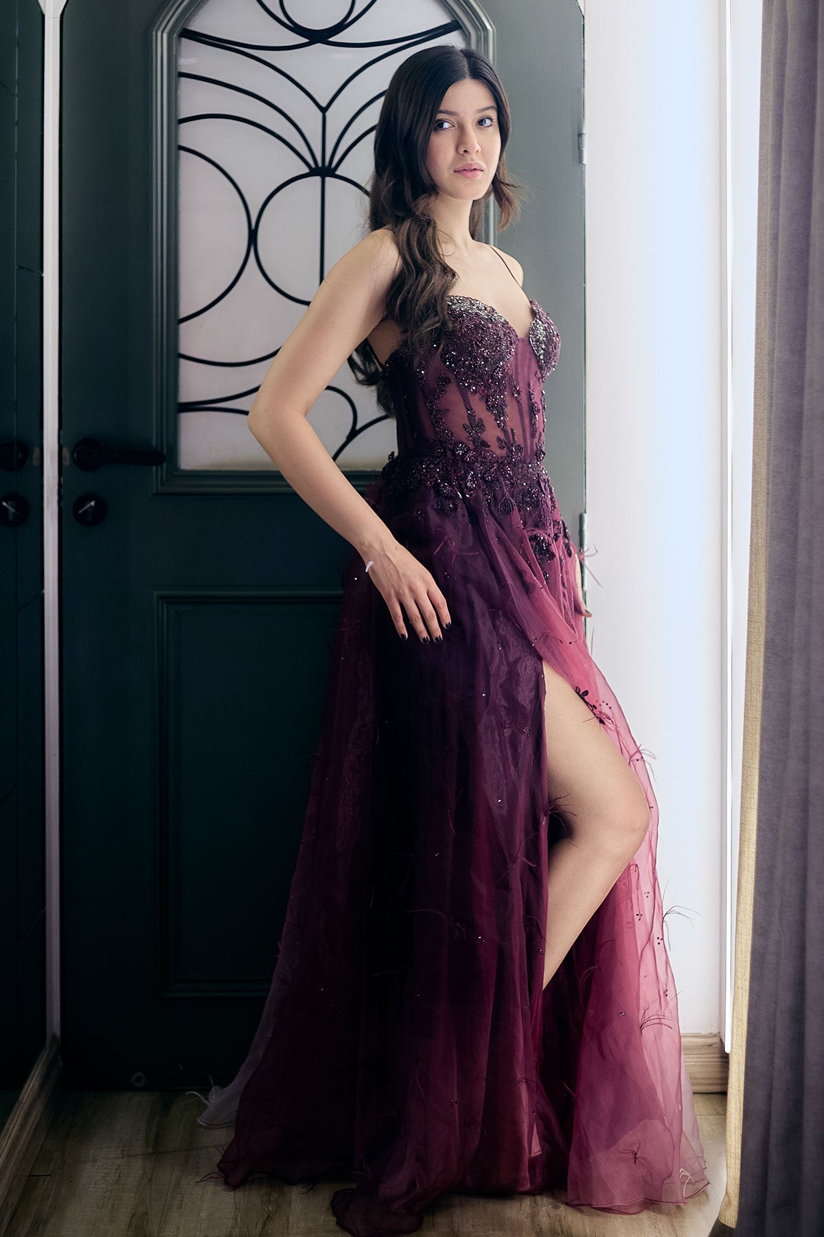 Shanaya Kapoor  In "Amber Glow" Shaded Gown