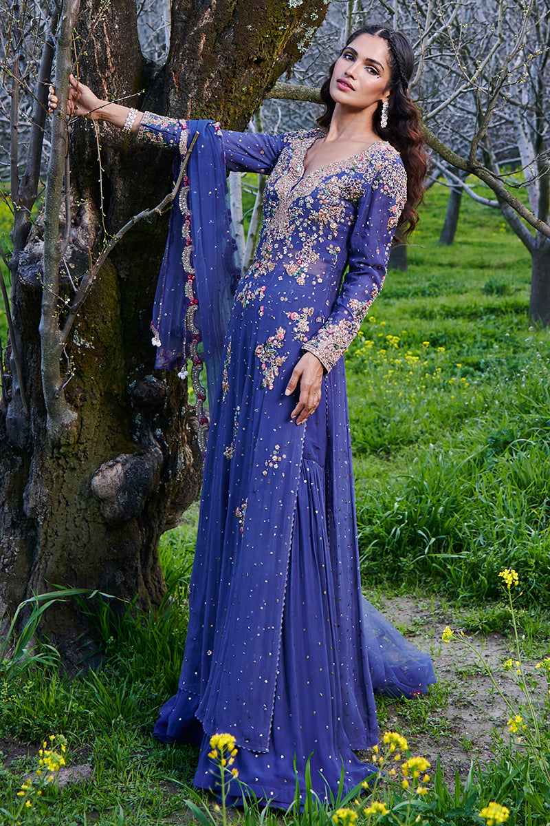 "Cod Punch" Chiffon Kamdani Kurta Set