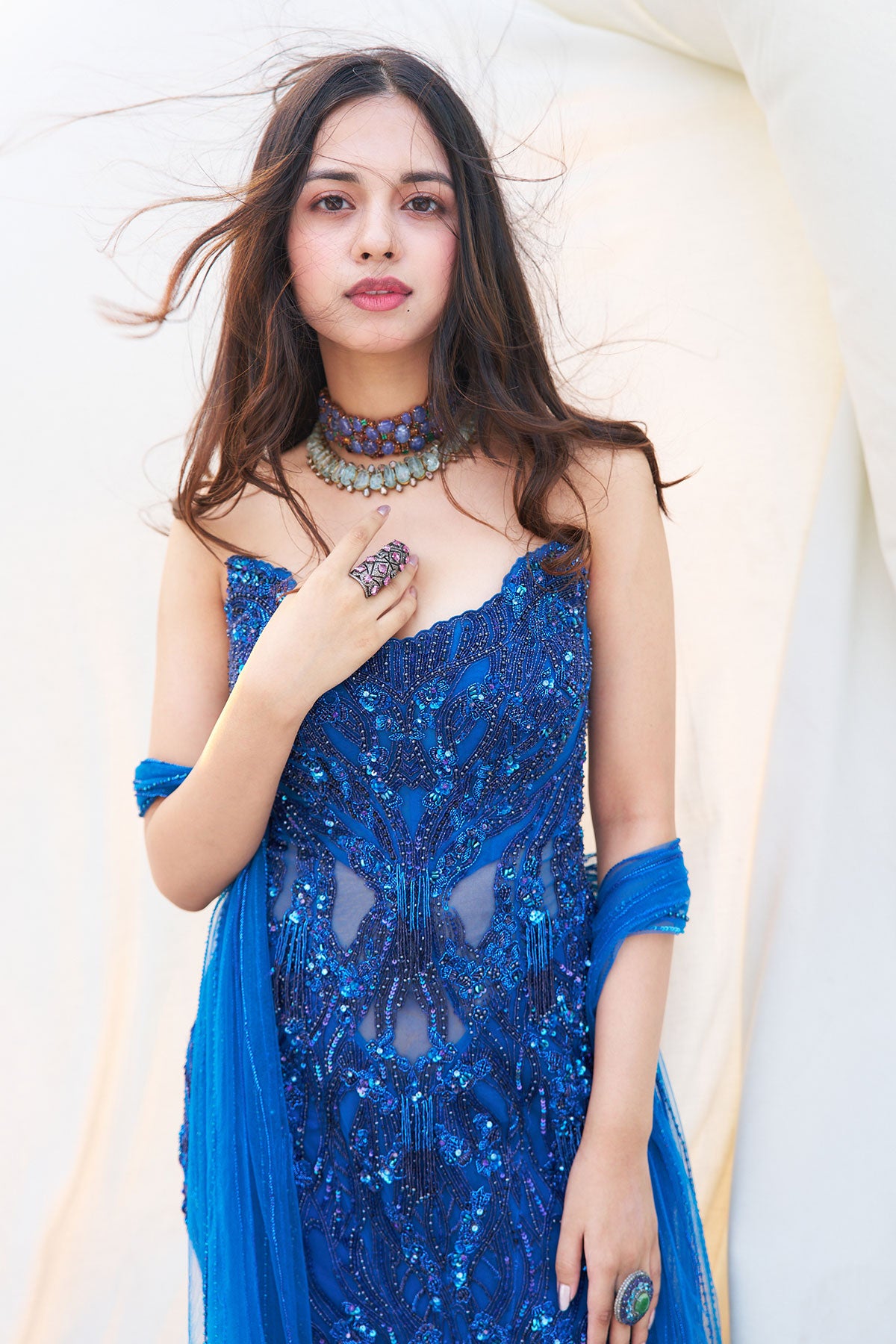 Nitanshi Goel in "Desiree" Cocktail Gown
