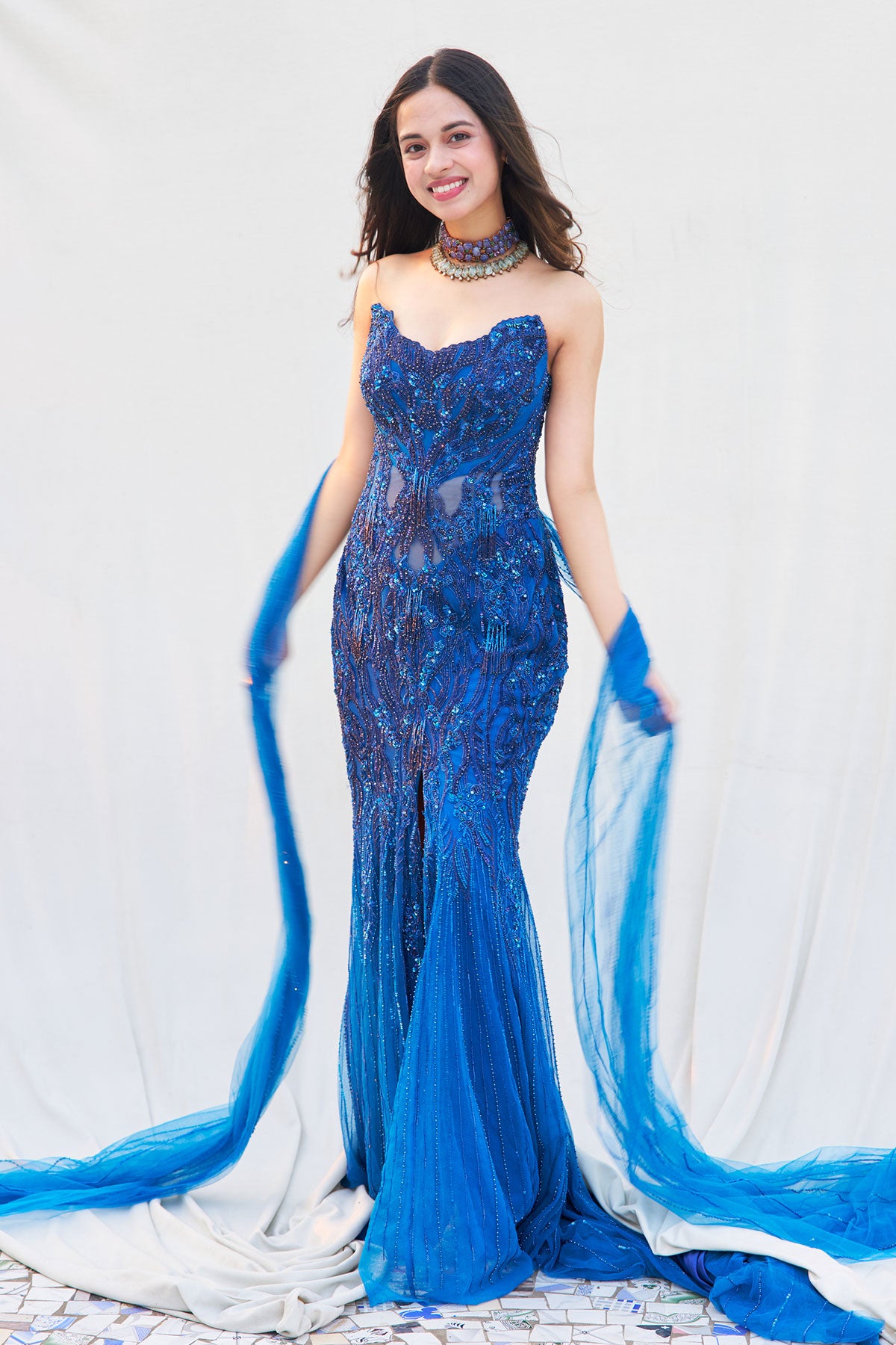 Nitanshi Goel in "Desiree" Cocktail Gown