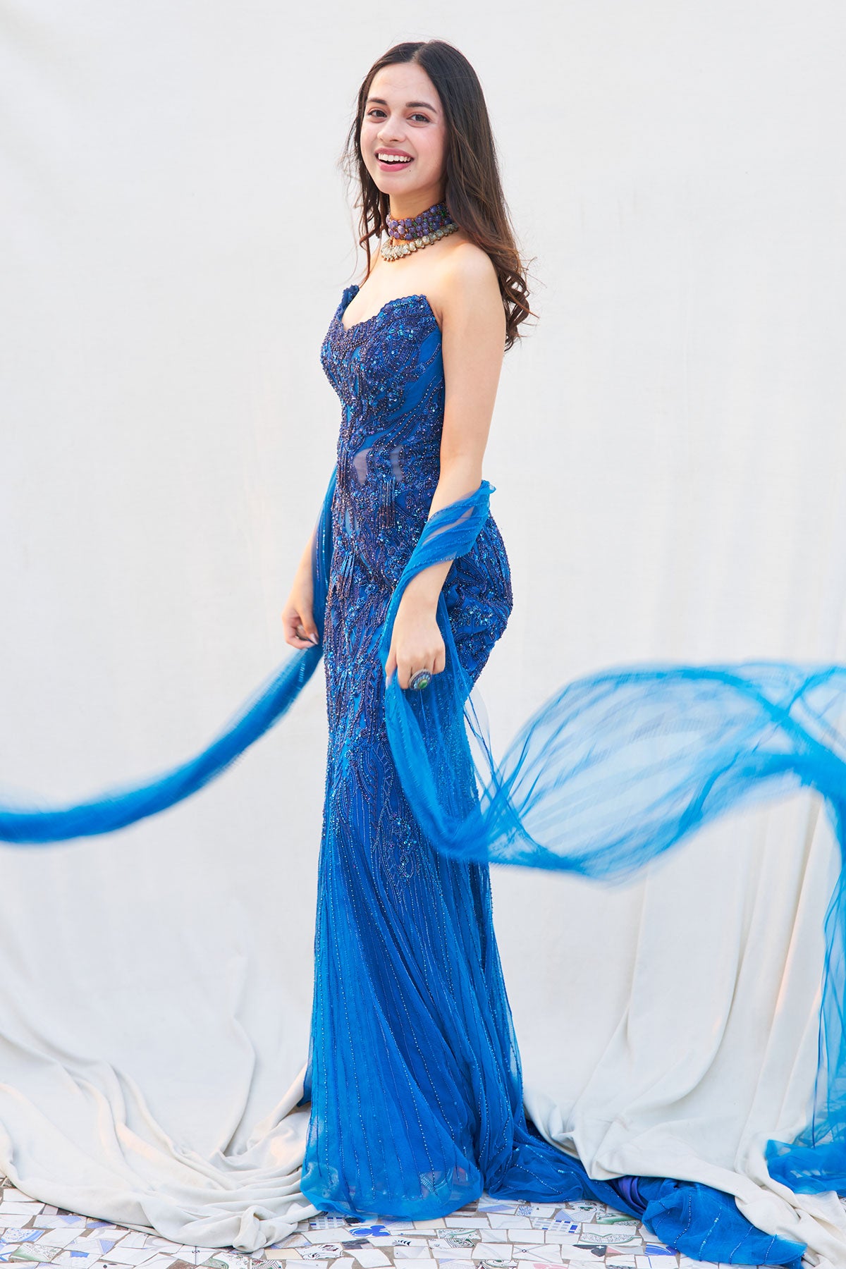 Nitanshi Goel in "Desiree" Cocktail Gown