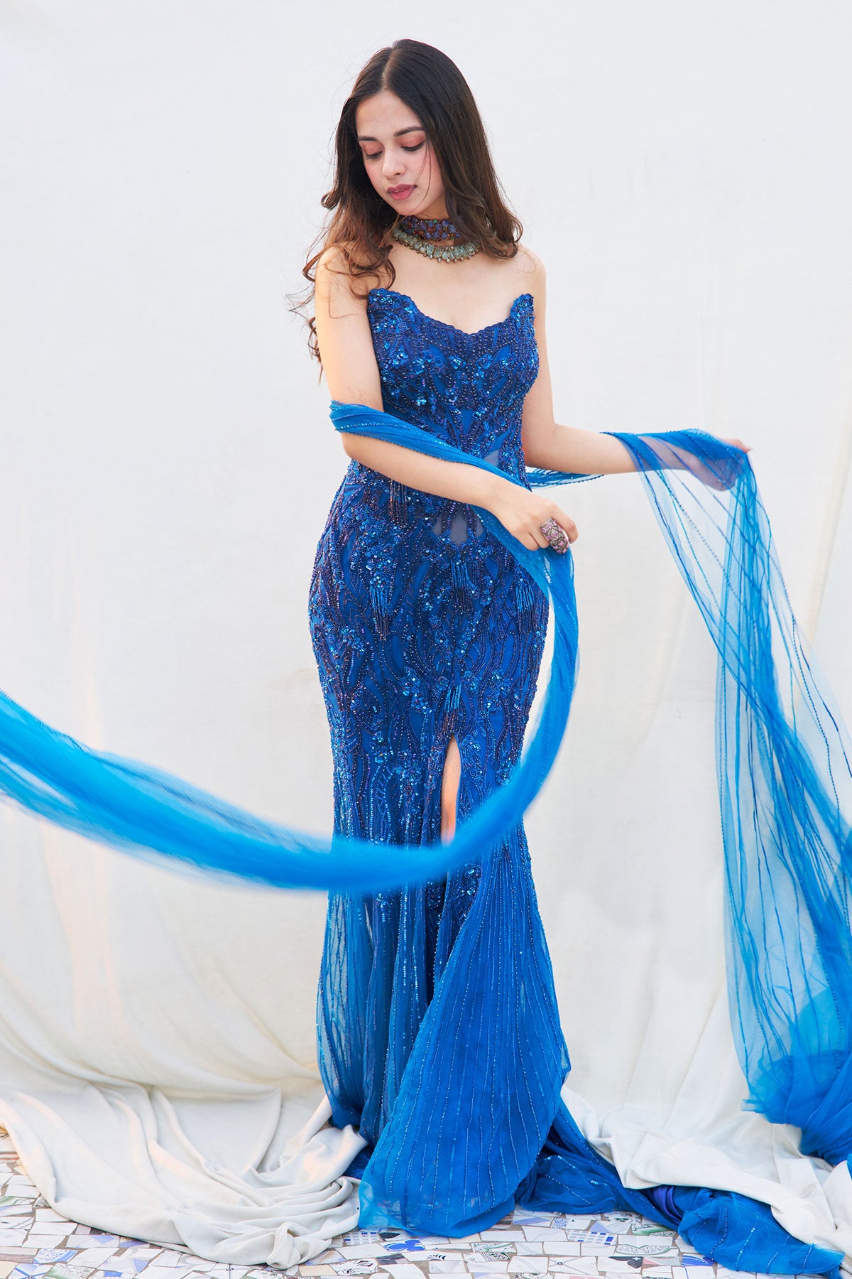 Nitanshi Goel in "Desiree" Cocktail Gown
