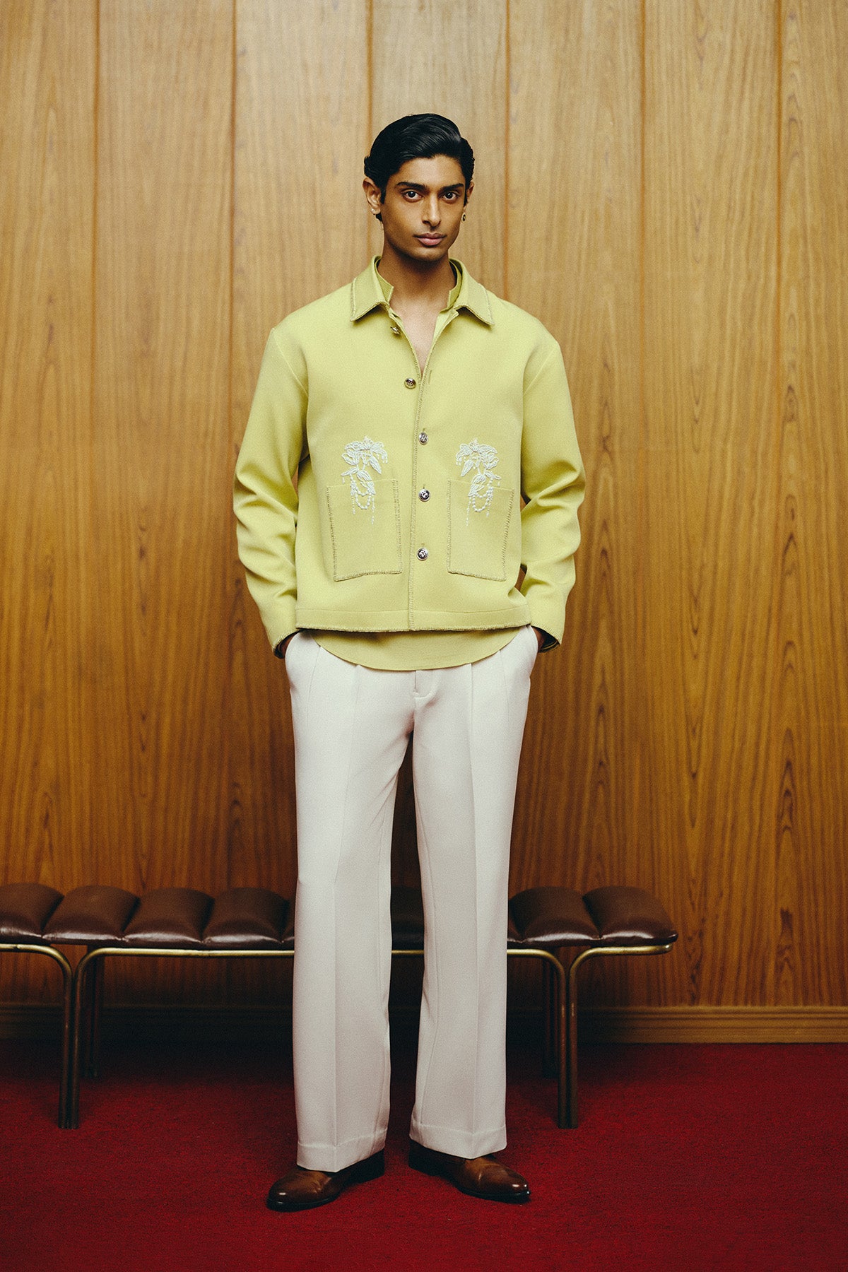 The Verdant Open Jacket, shirt with pant set