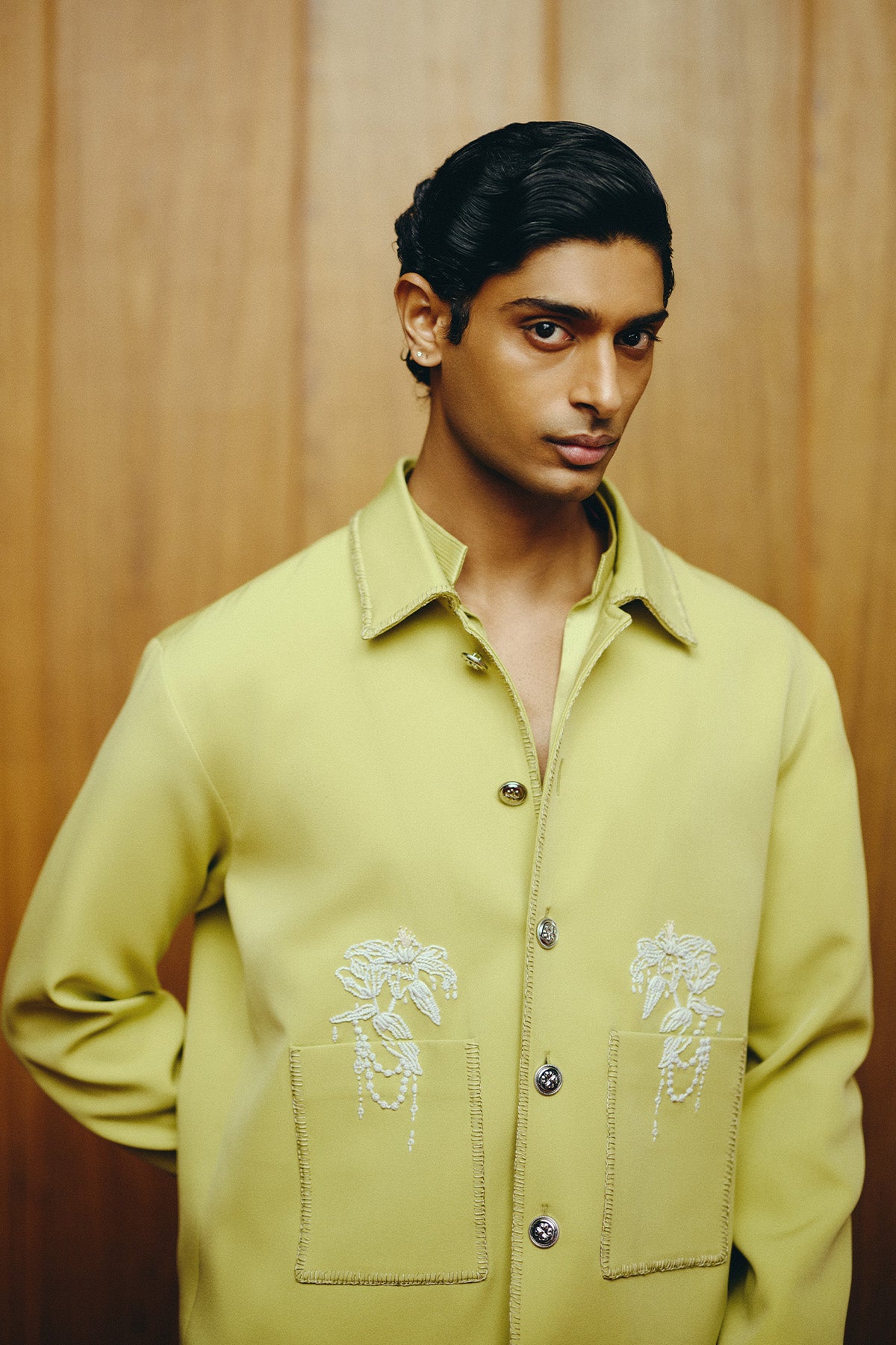 The Verdant Open Jacket, shirt with pant set