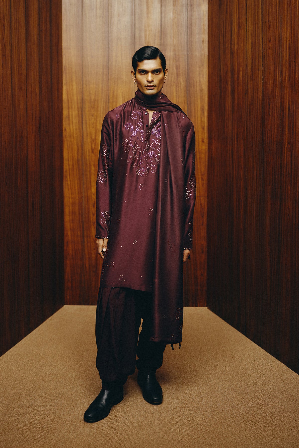 Emberline Brown Kurta, Dupatta and Salwar  Set