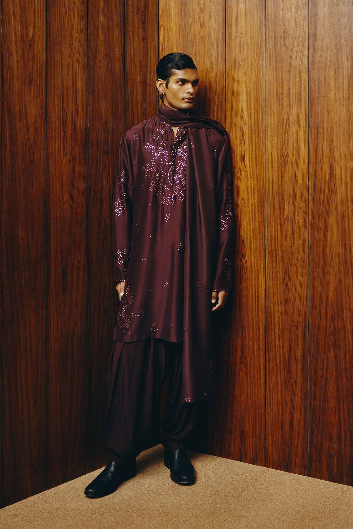 Emberline Brown Kurta, Dupatta and Salwar  Set