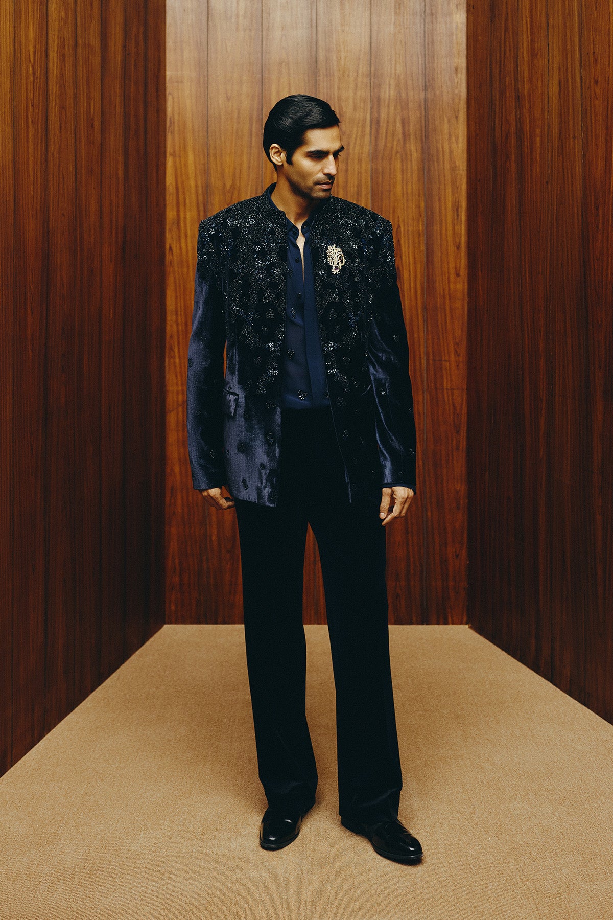 Royal Gleam Open Jacket with Shirt and Trouser