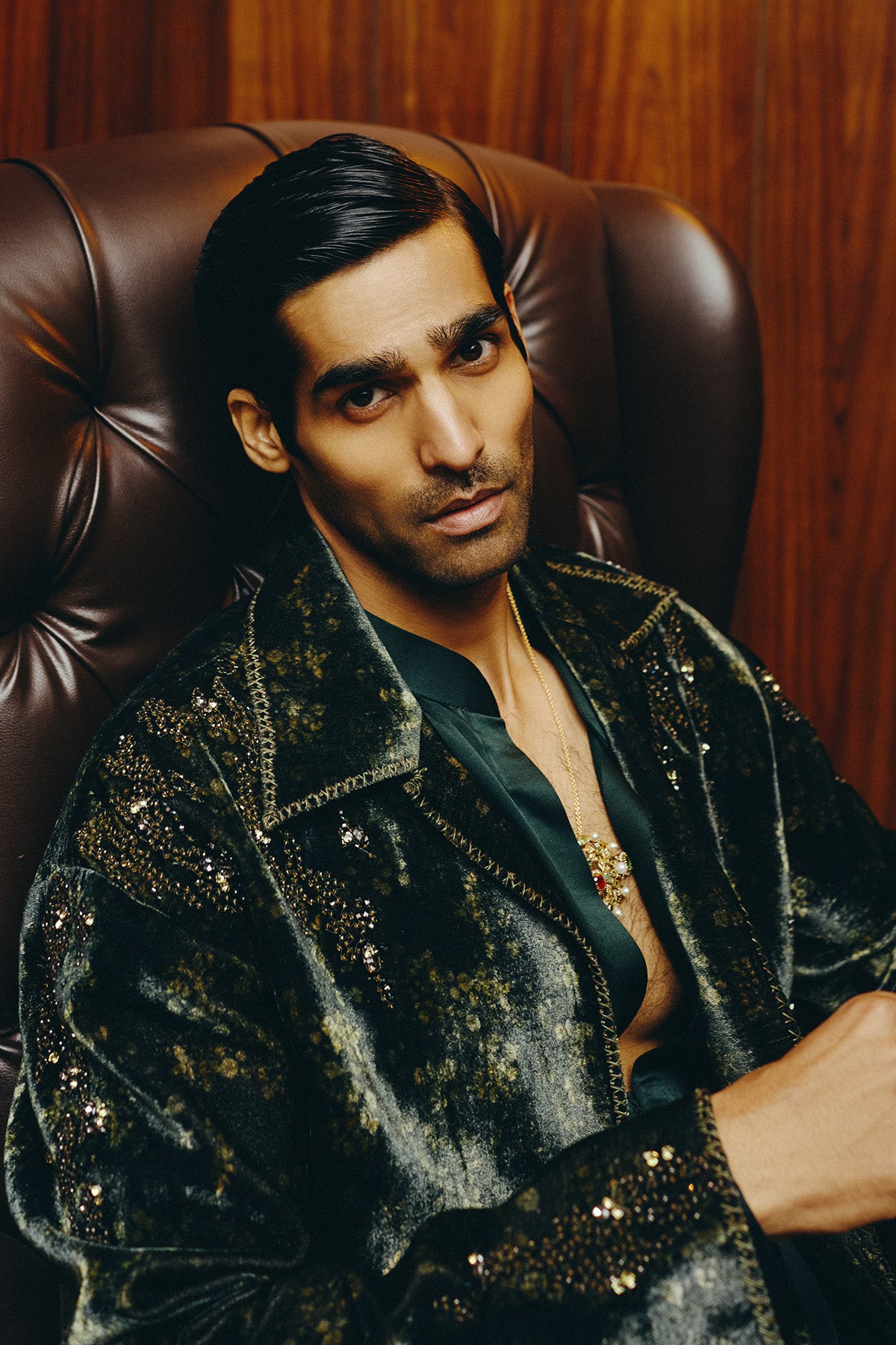 Viridian Dusk Open Jacket, Shirt and Trouser set