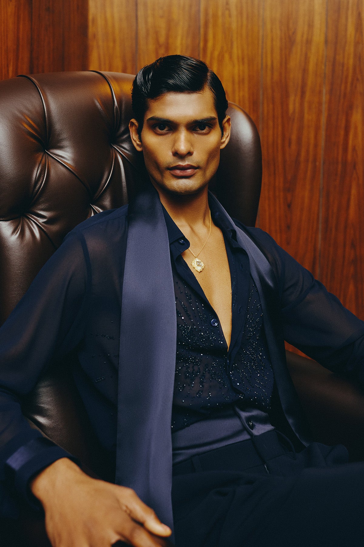 Navy Nocturne Shirt and Pant Set