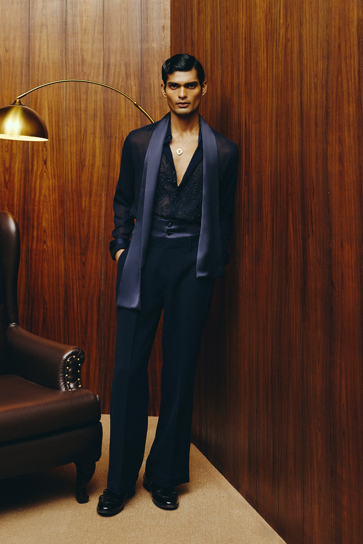 Navy Nocturne Shirt and Pant Set