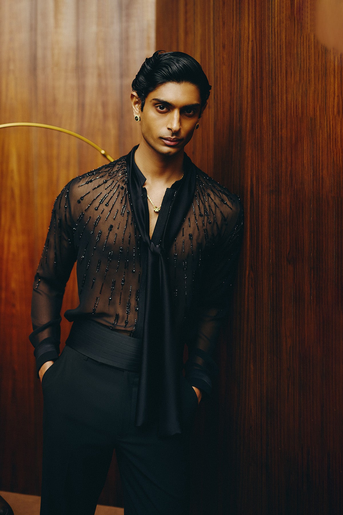 Noir Sheer Shirt and Pant Set