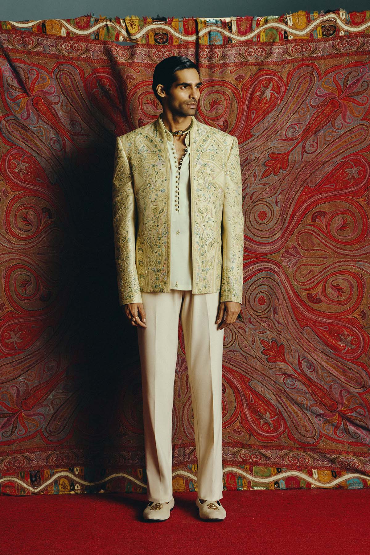 Imperial Pista Open Jacket with Kurta & Pant Set