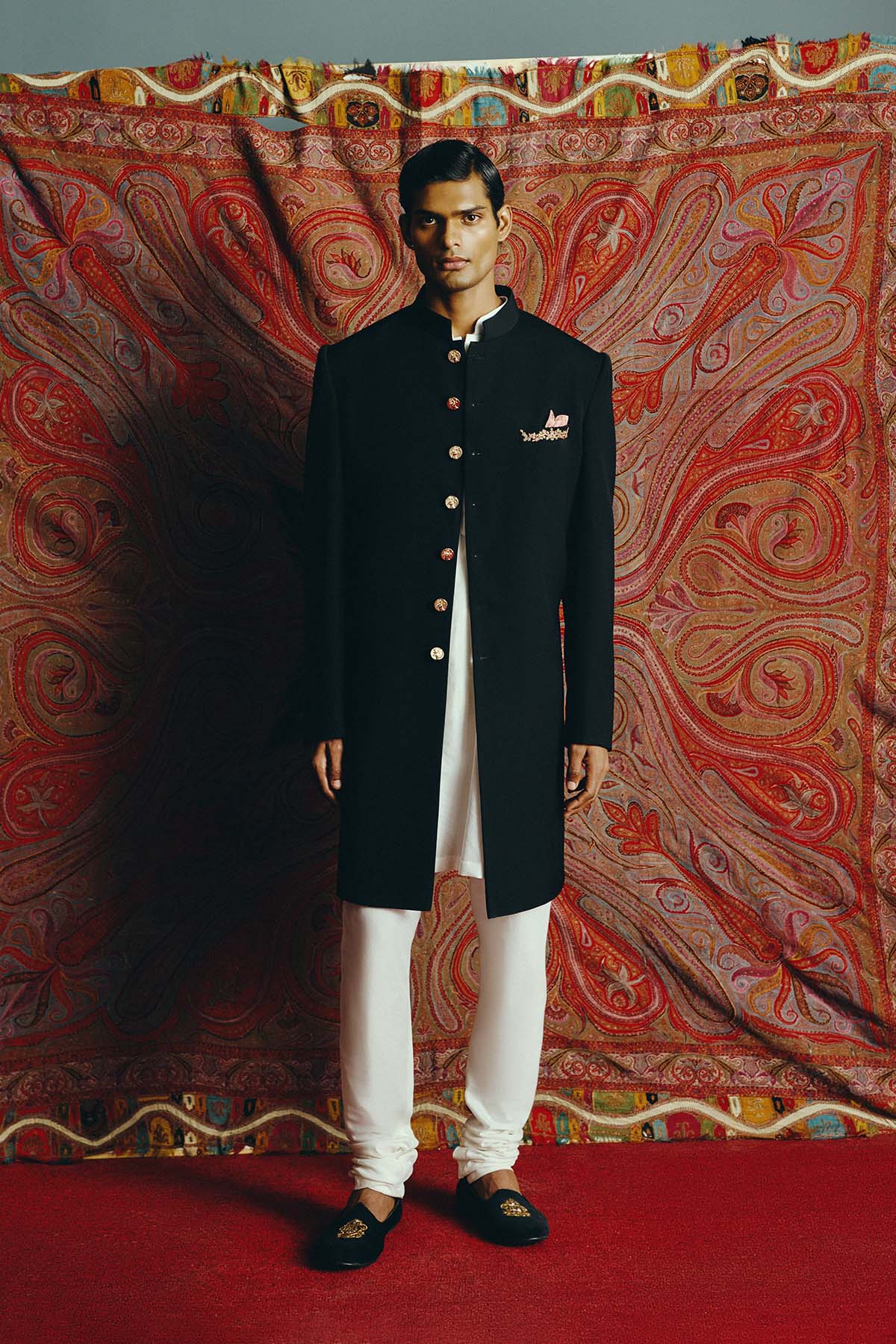 Timeless Noir Achkan