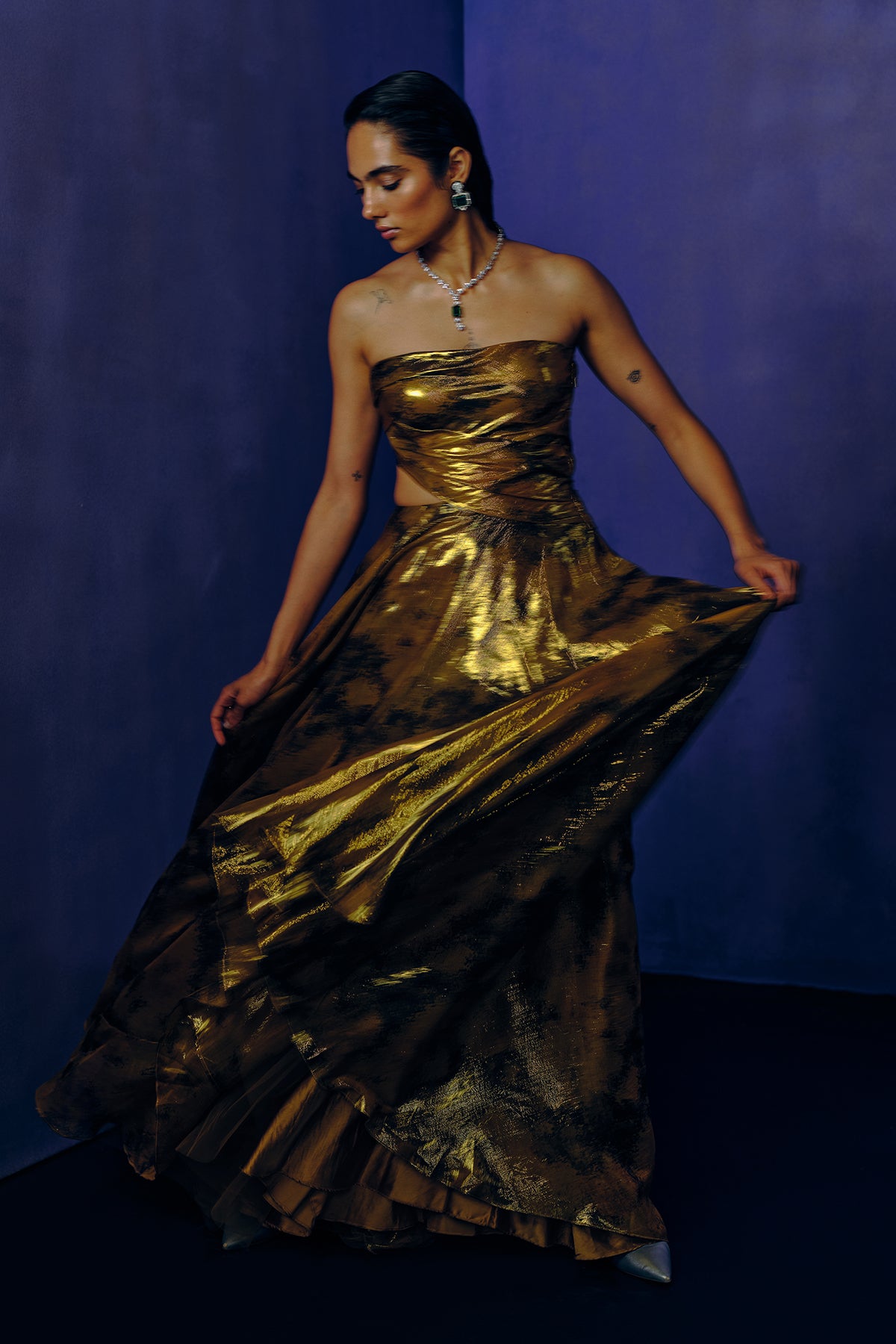 Golden Mirage Evening Gown