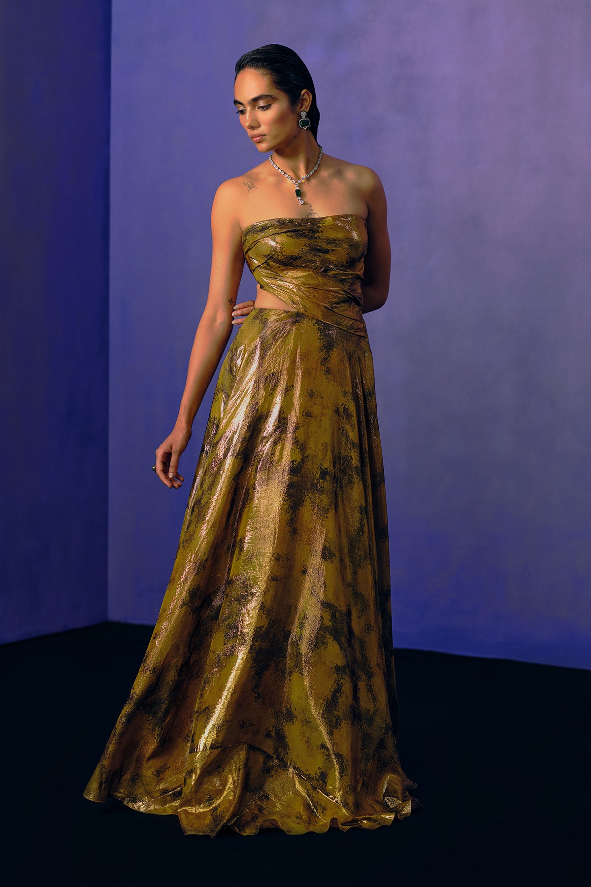 Golden Mirage Evening Gown