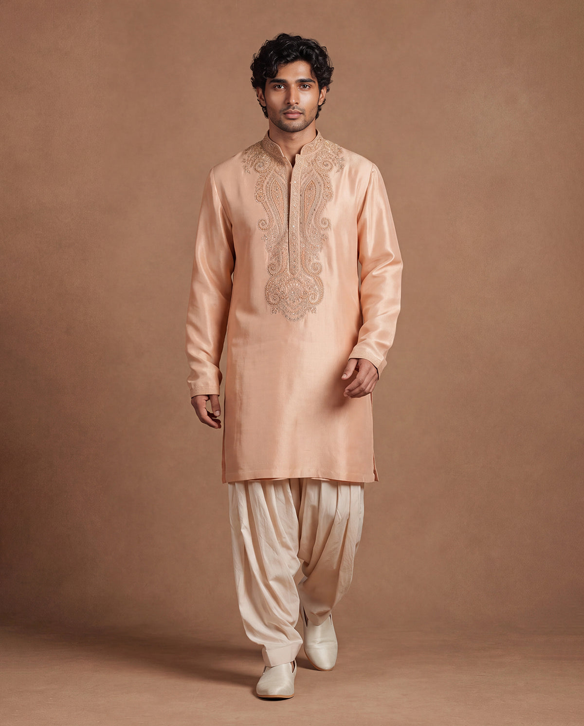 Regal Rose Silk Kurta & Salwar Set