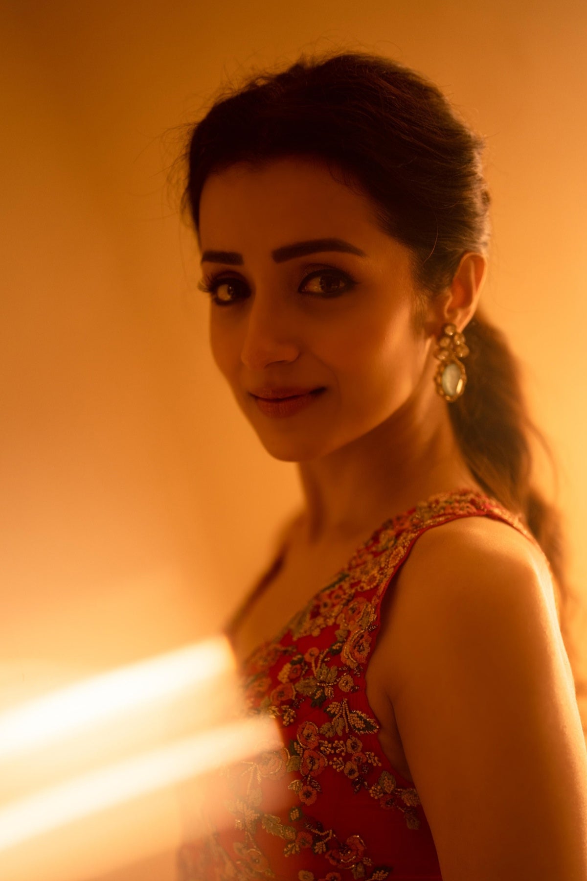 Trisha Krishnan in "humaira" Chiffon Jacket and Sharara Set