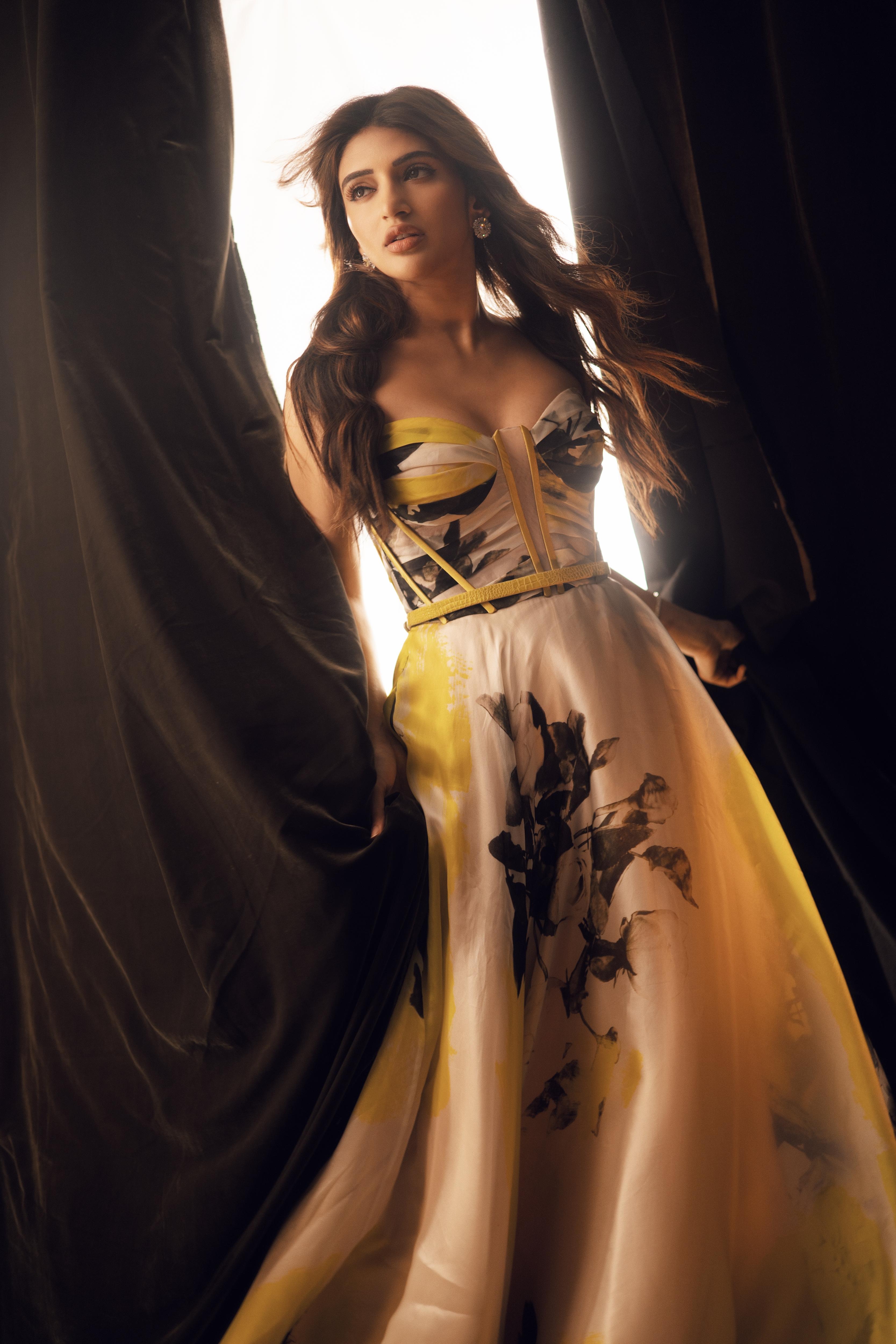 Sreeleela in Butterveil Print Ball Gown