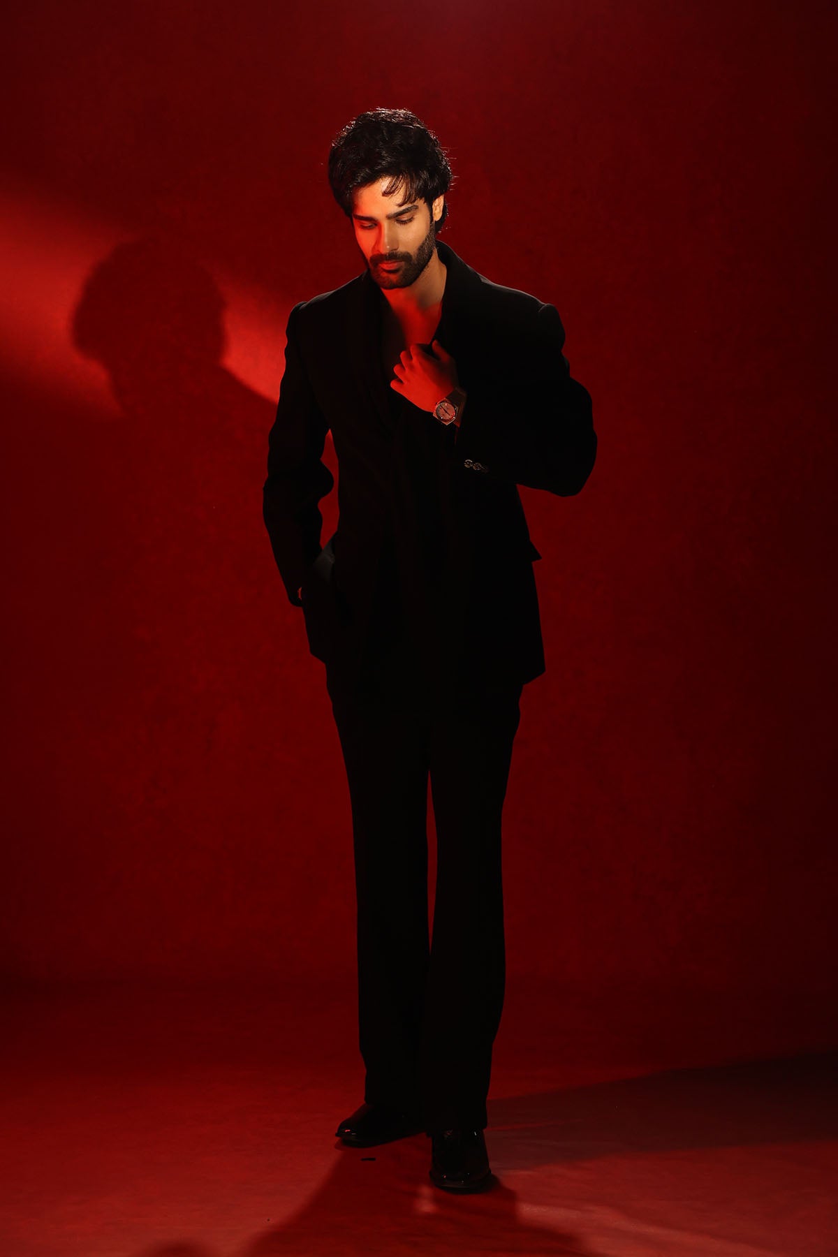 Aaman Devgan in Black Ember Tuxedo