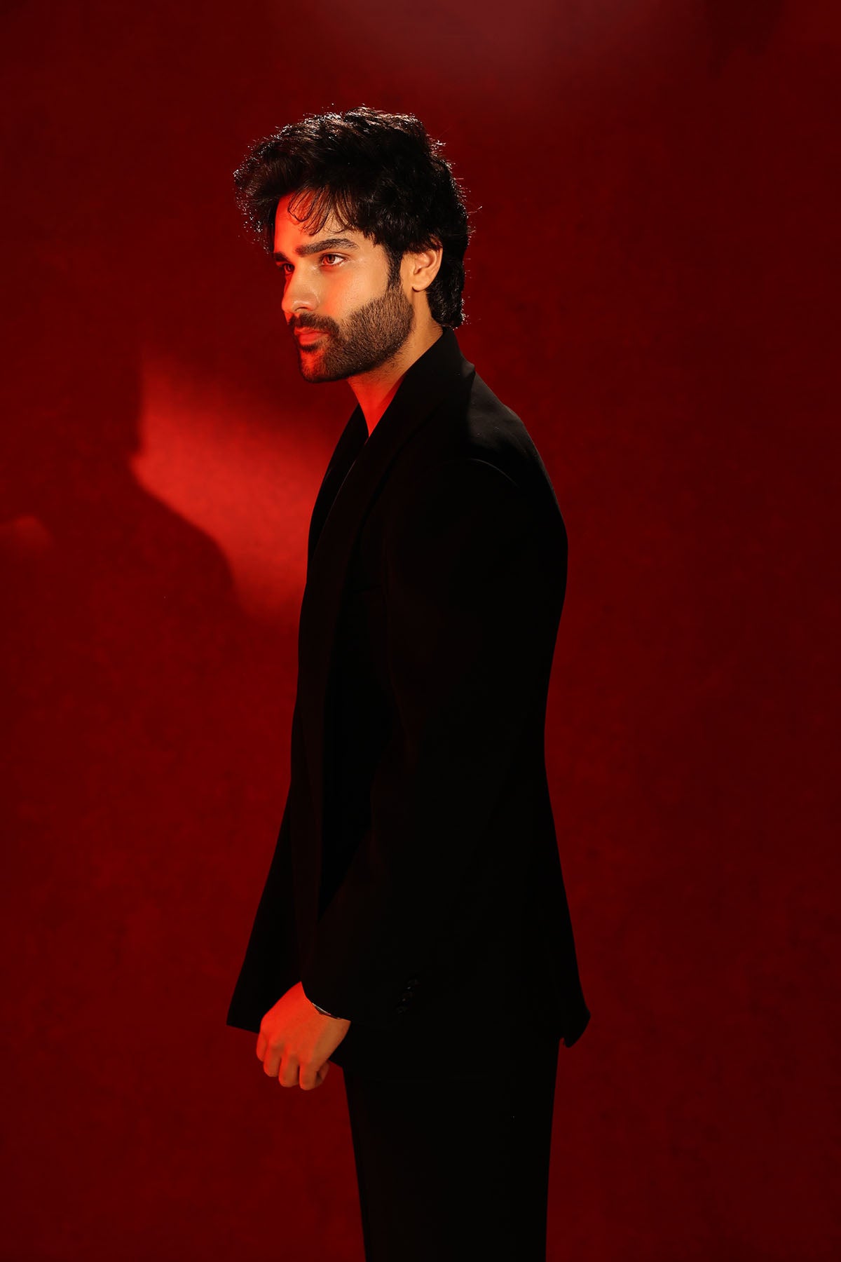 Aaman Devgan in Black Ember Tuxedo