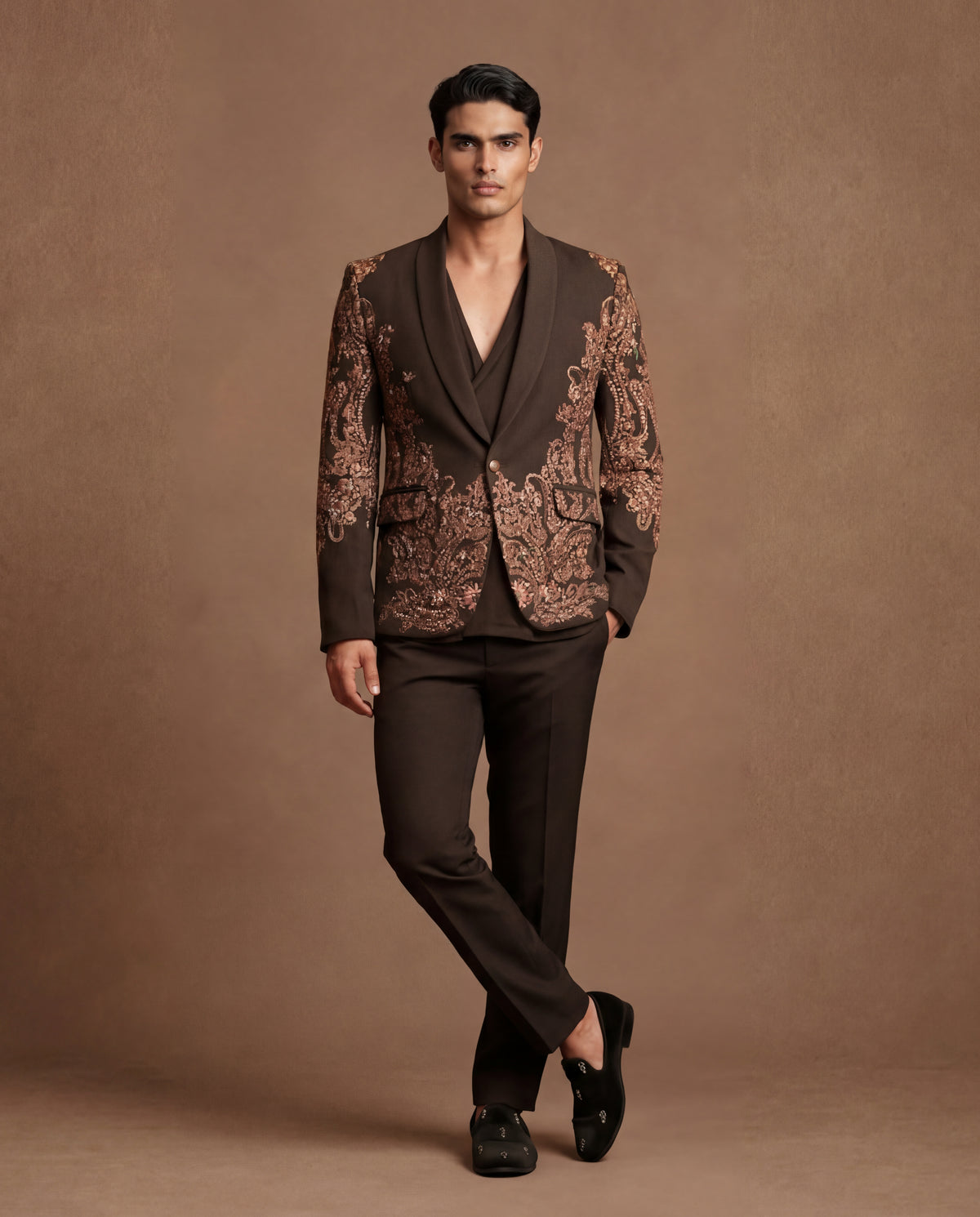 Sepia Jacket, Shirt & Pant Set