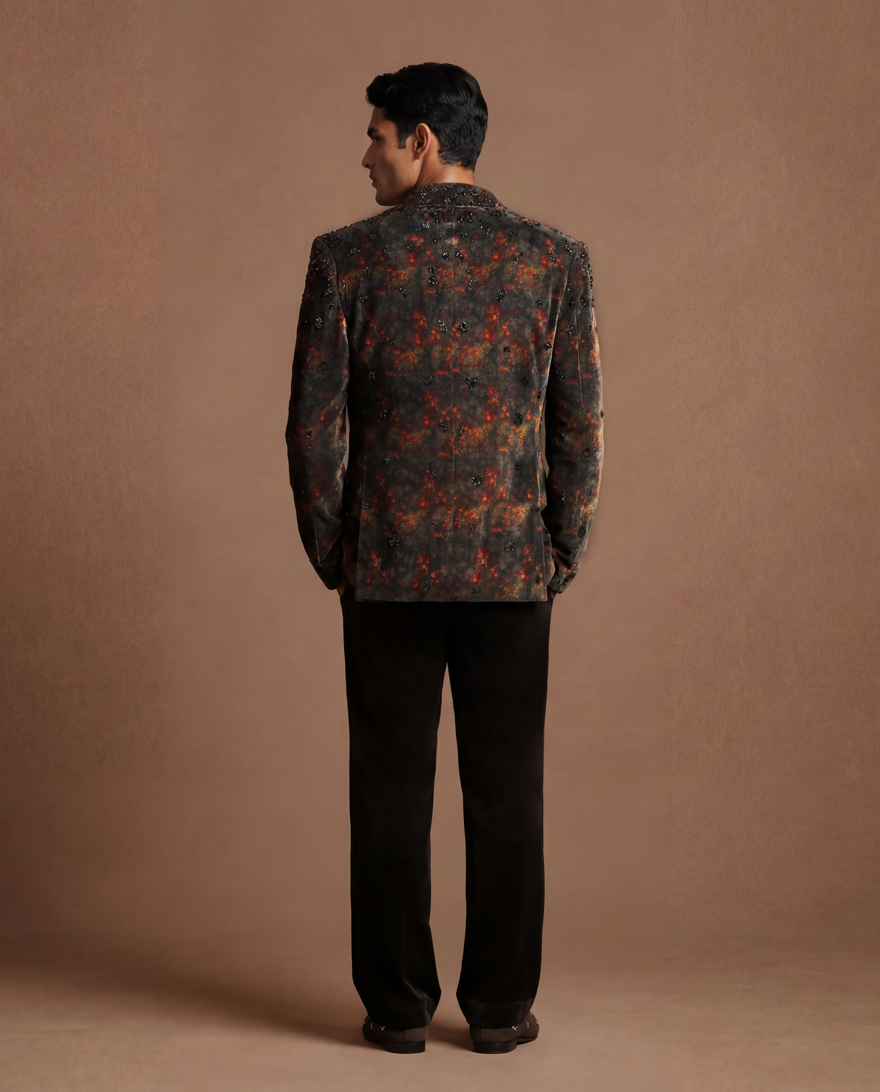Smoky Topaz Open Jacket, Shirt & Pant Set