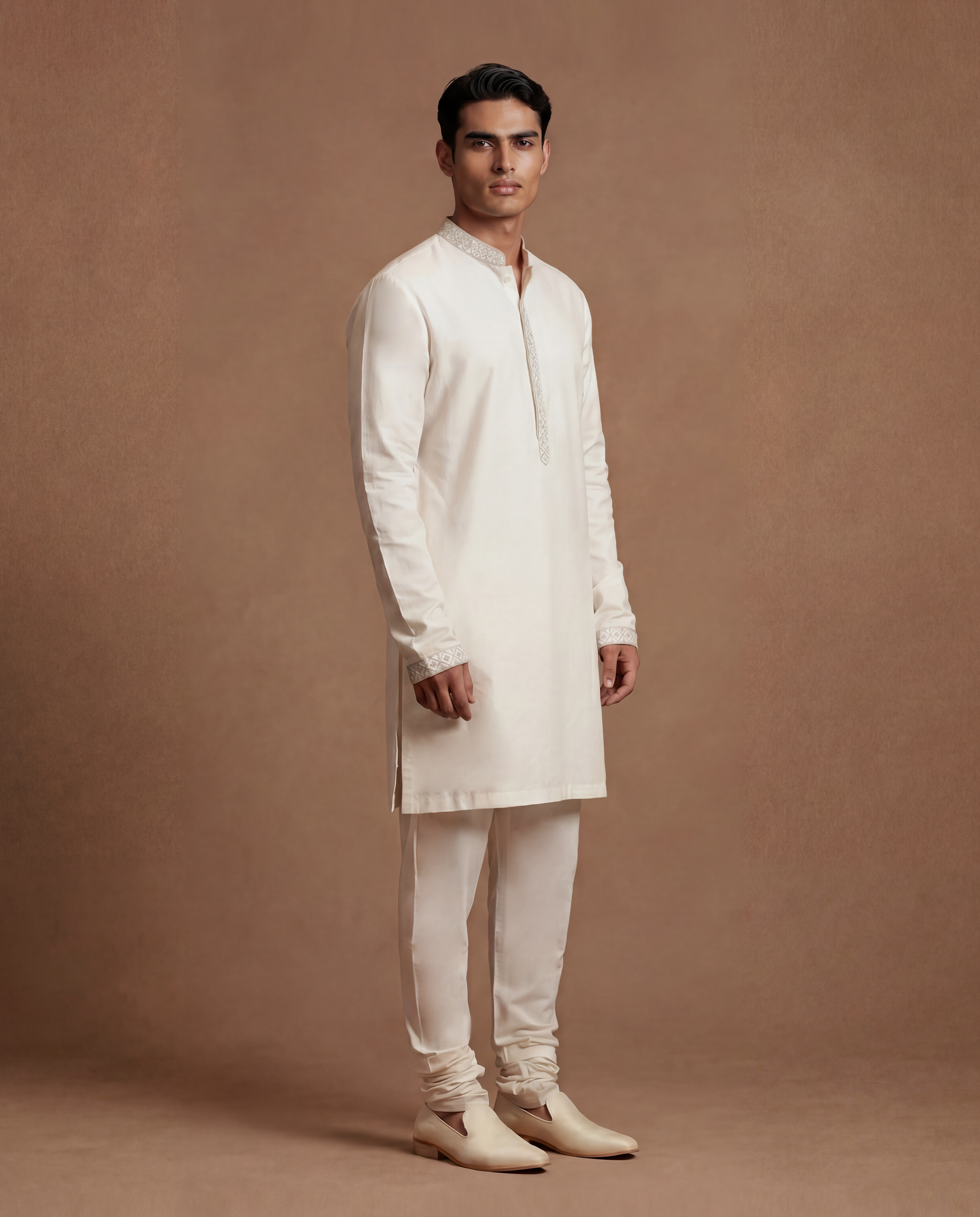 Classic Ivory Silk Kurta Set