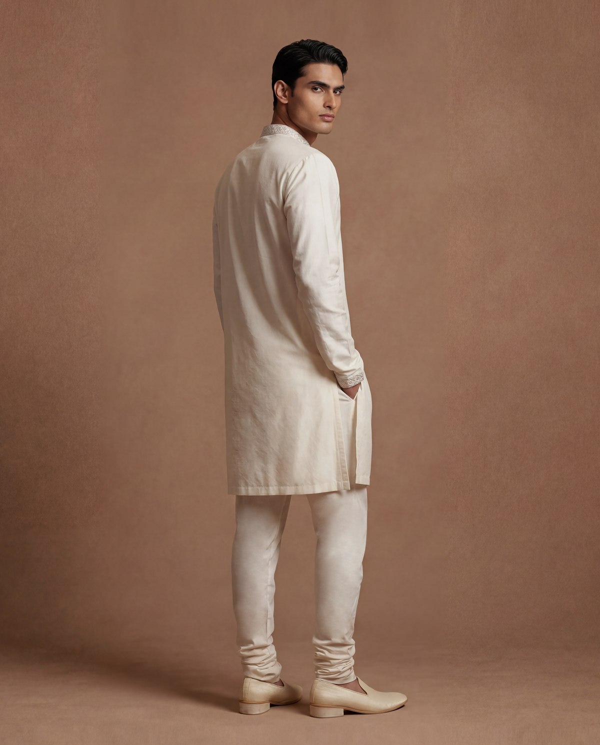 Classic Ivory Silk Kurta Set