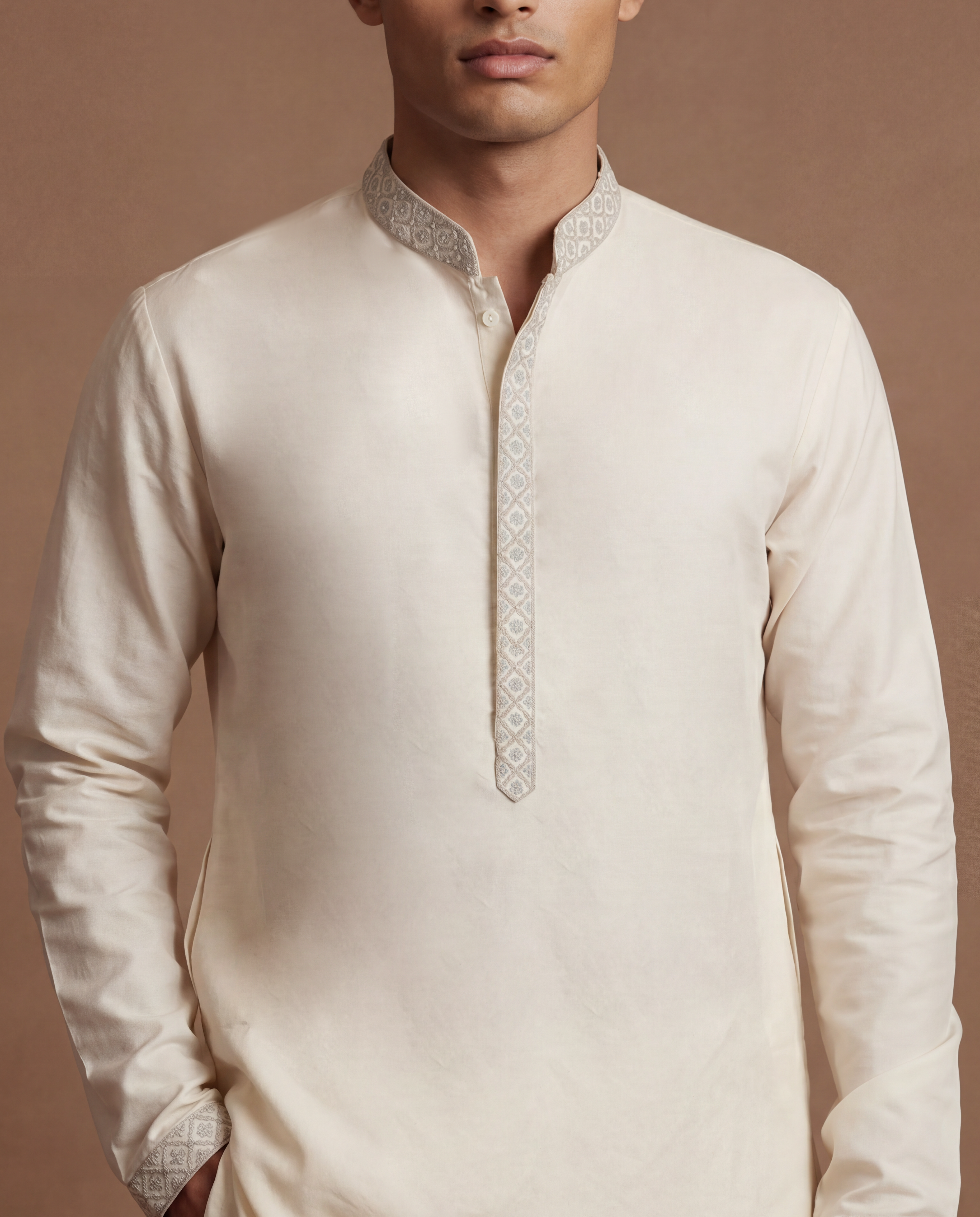 Classic Ivory Silk Kurta Set