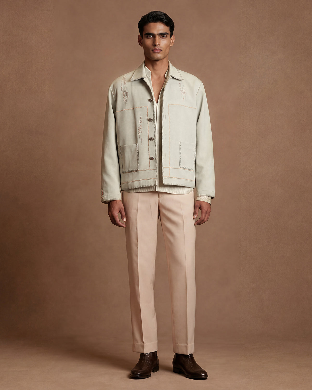 The Powder Mist Open Jacket, Shirt & Pant Set
