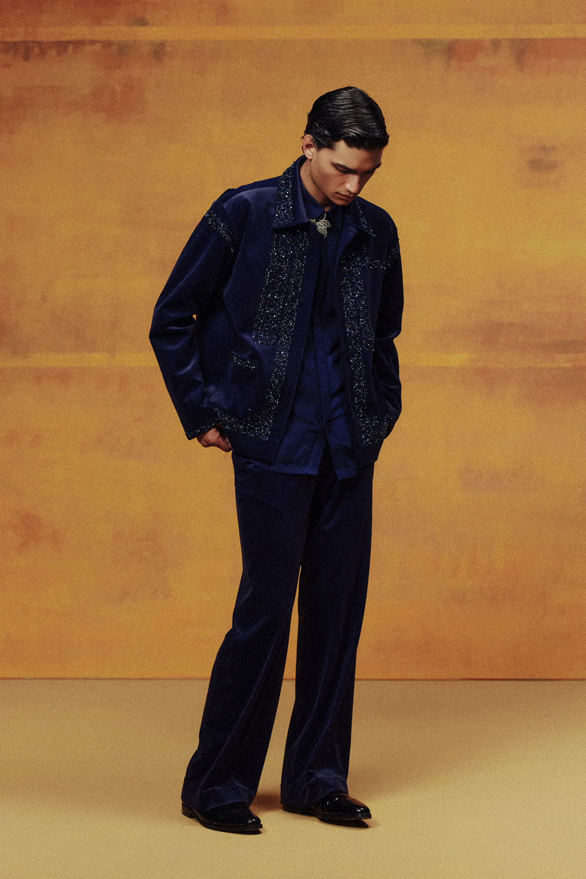 The Prussian Noir Open Jacket Set