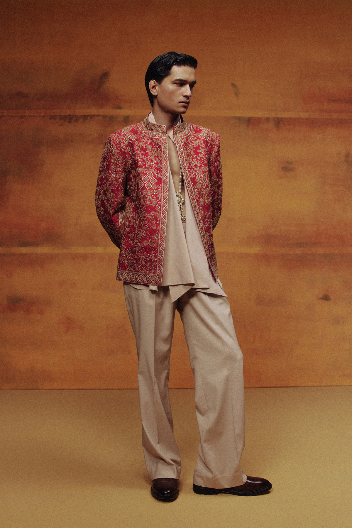 The Burnt Rose Open Jacket Set