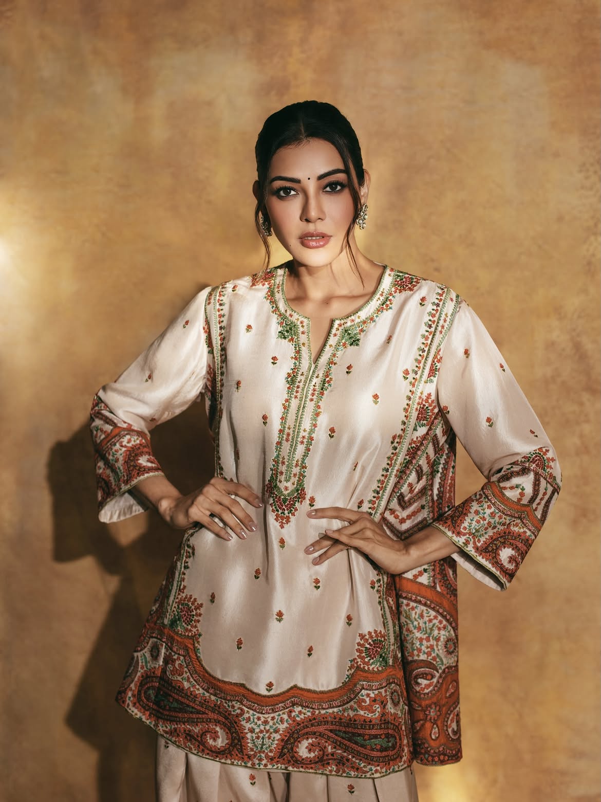 Kajal Aggarwal in Kashida Lumière KURTA AND SALWAR SET