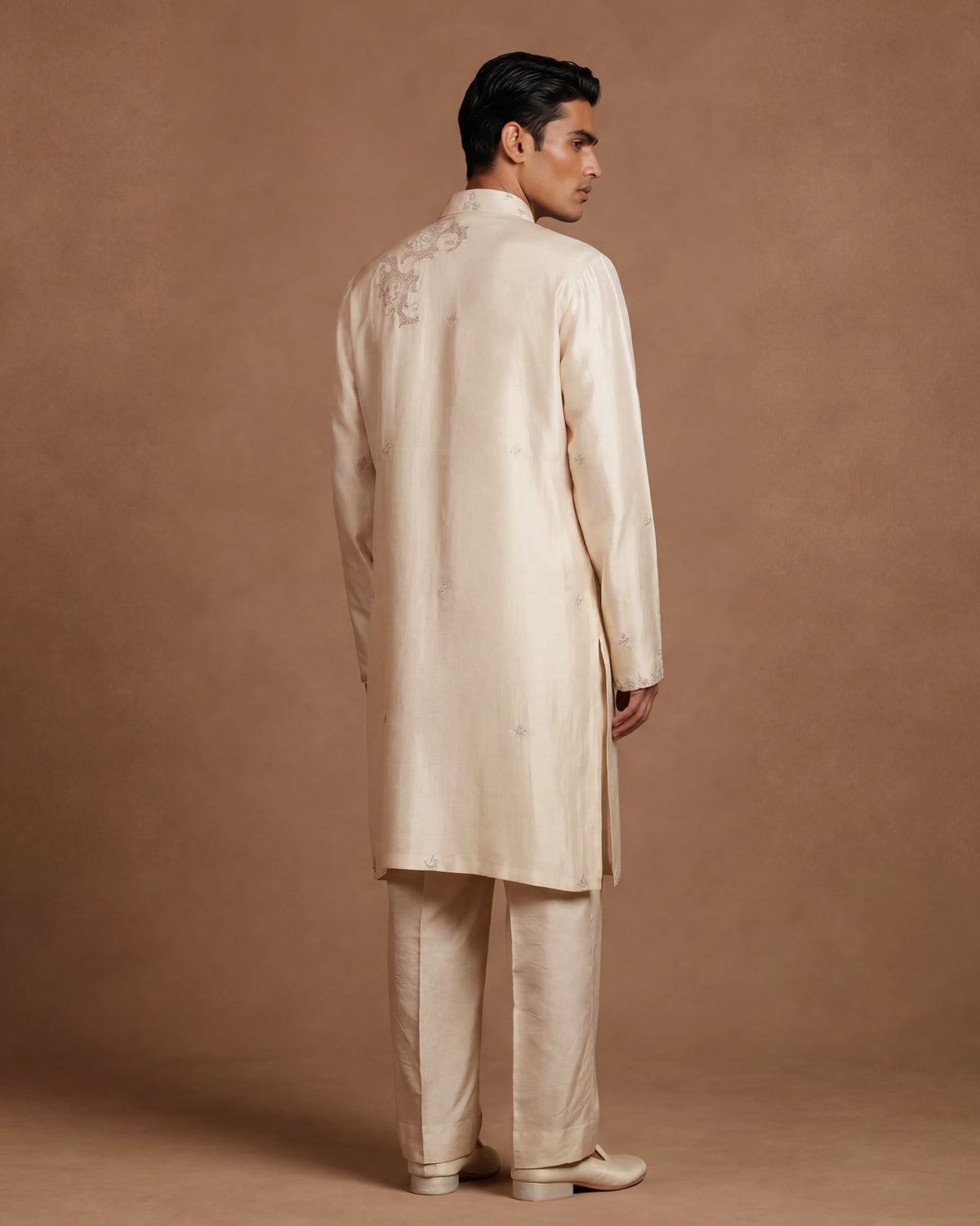 The Imperial Ivory Jaali Silk Kurta Set