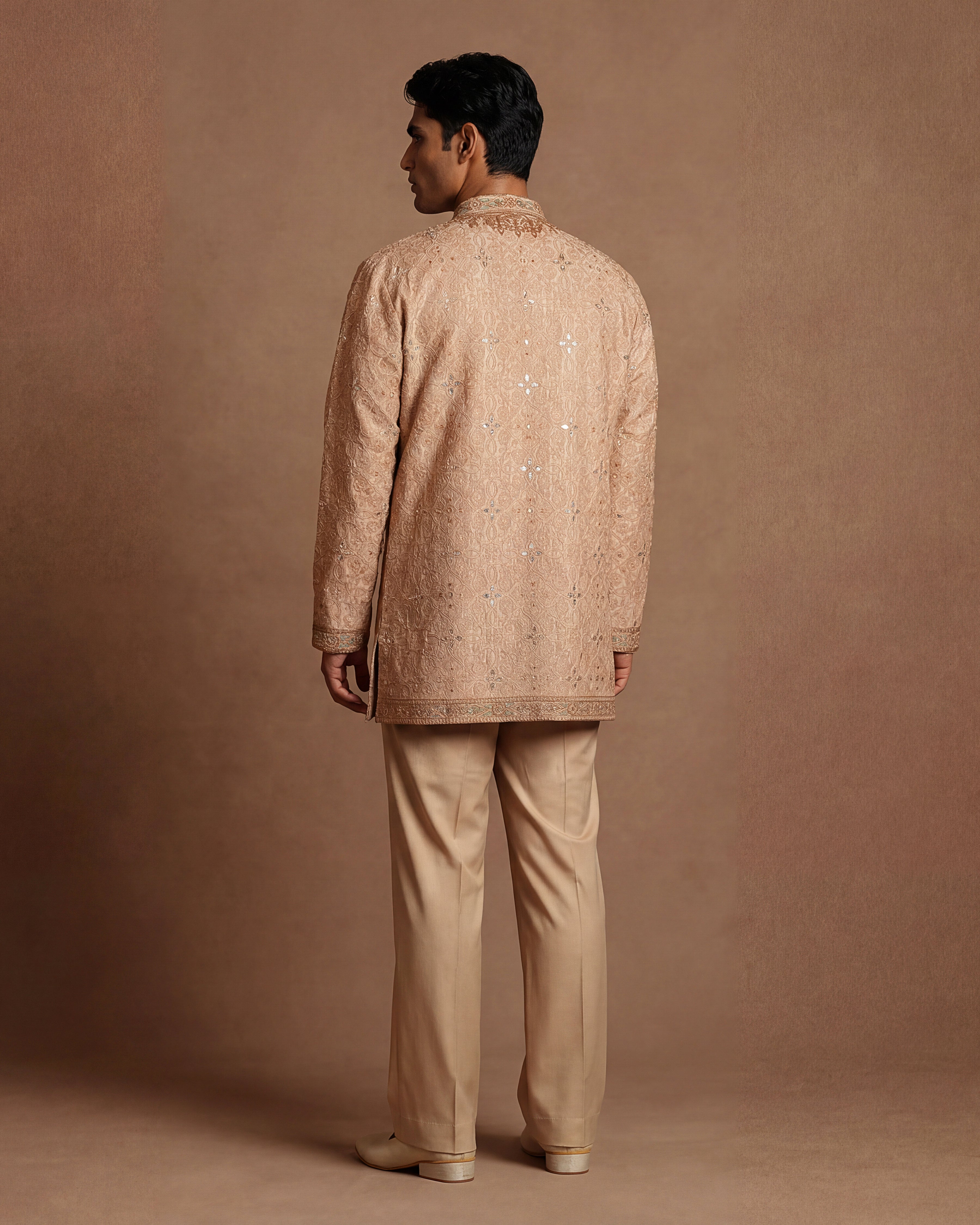 Alabaster Dori & Mirror-Embroidered Kurta Set