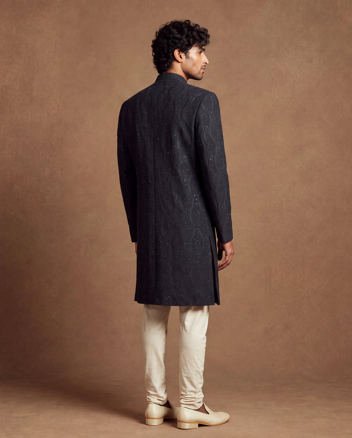 Indigo Noir Achkan Set