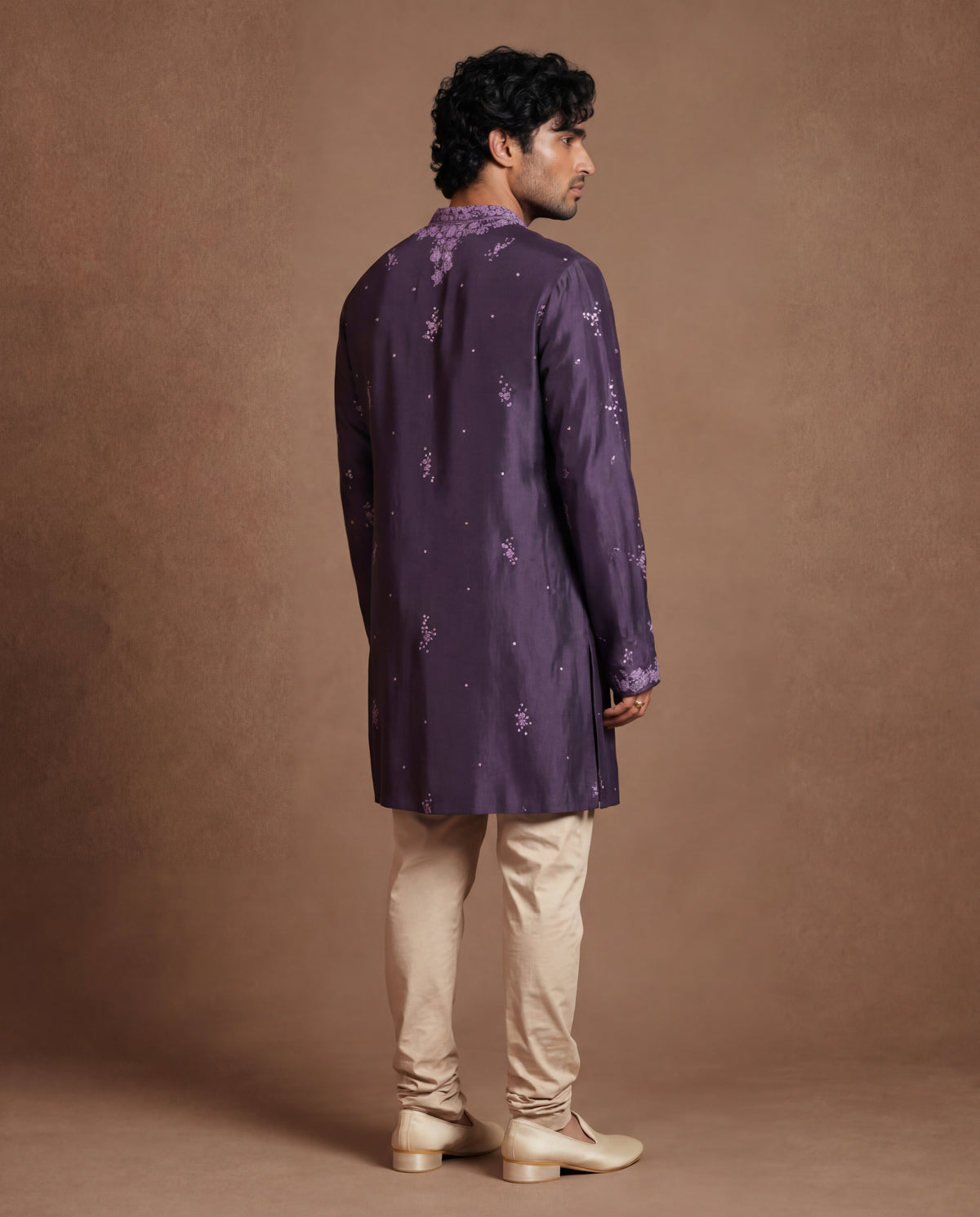 Imperial Purple Chikankari Silk Kurta Set