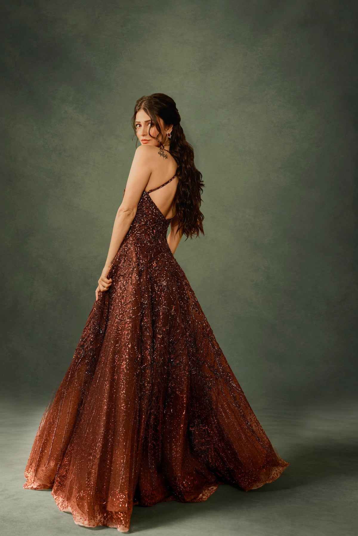 SHRUTI HASSAN IN Celestial Plum Radiance Gown